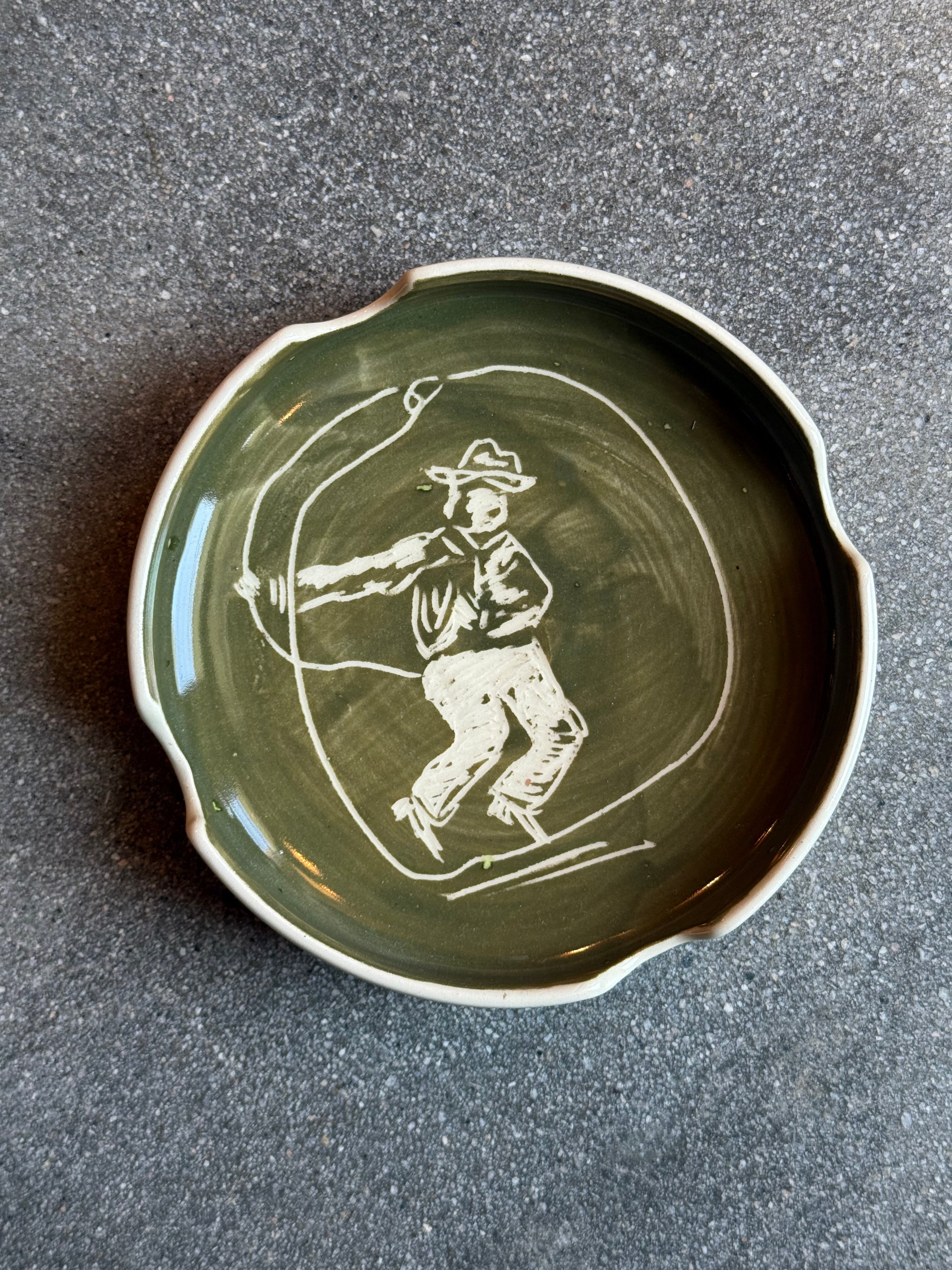 Green Cowboy Ashtray