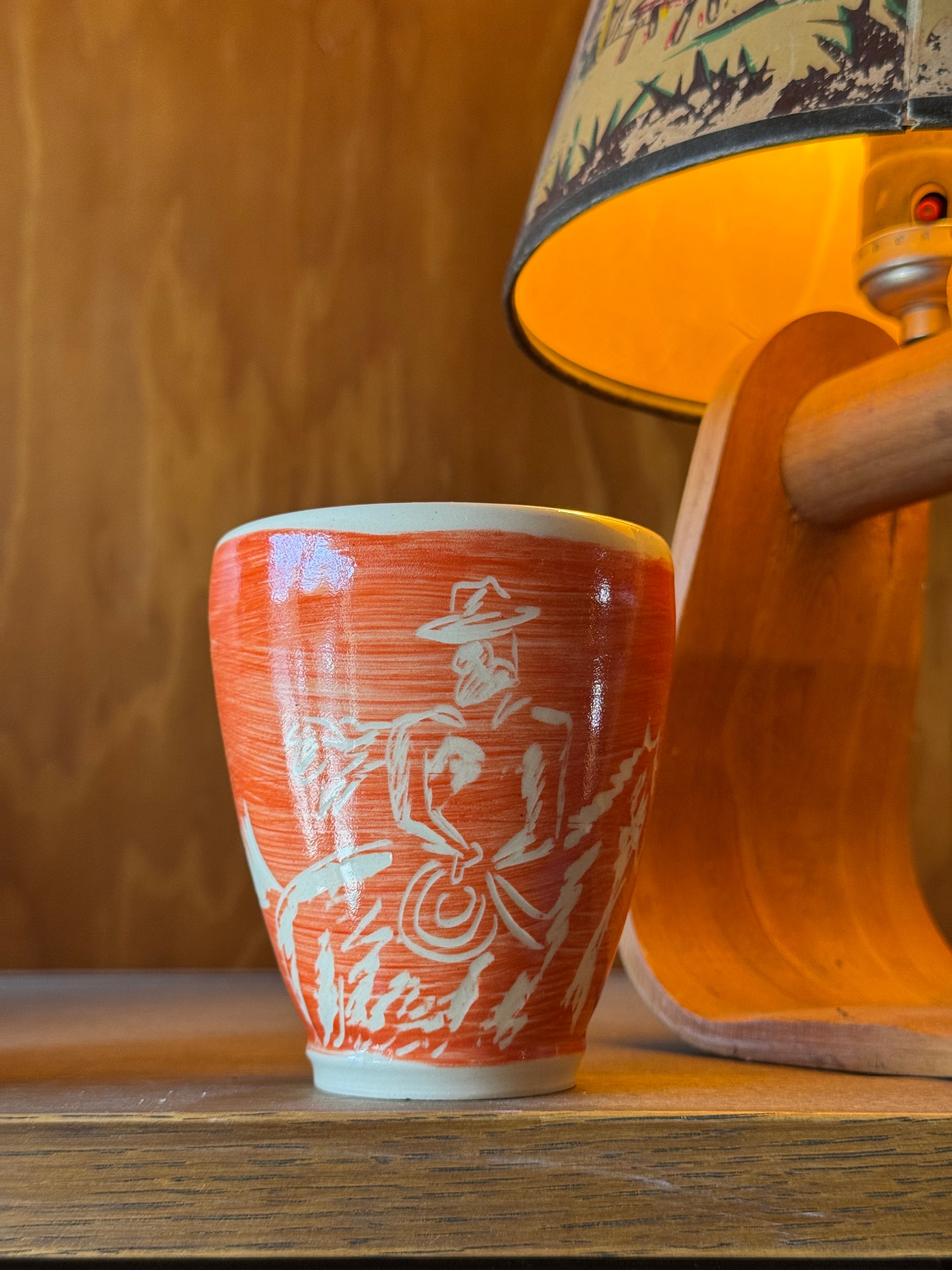Fancy Orange Cowboy Tumbler