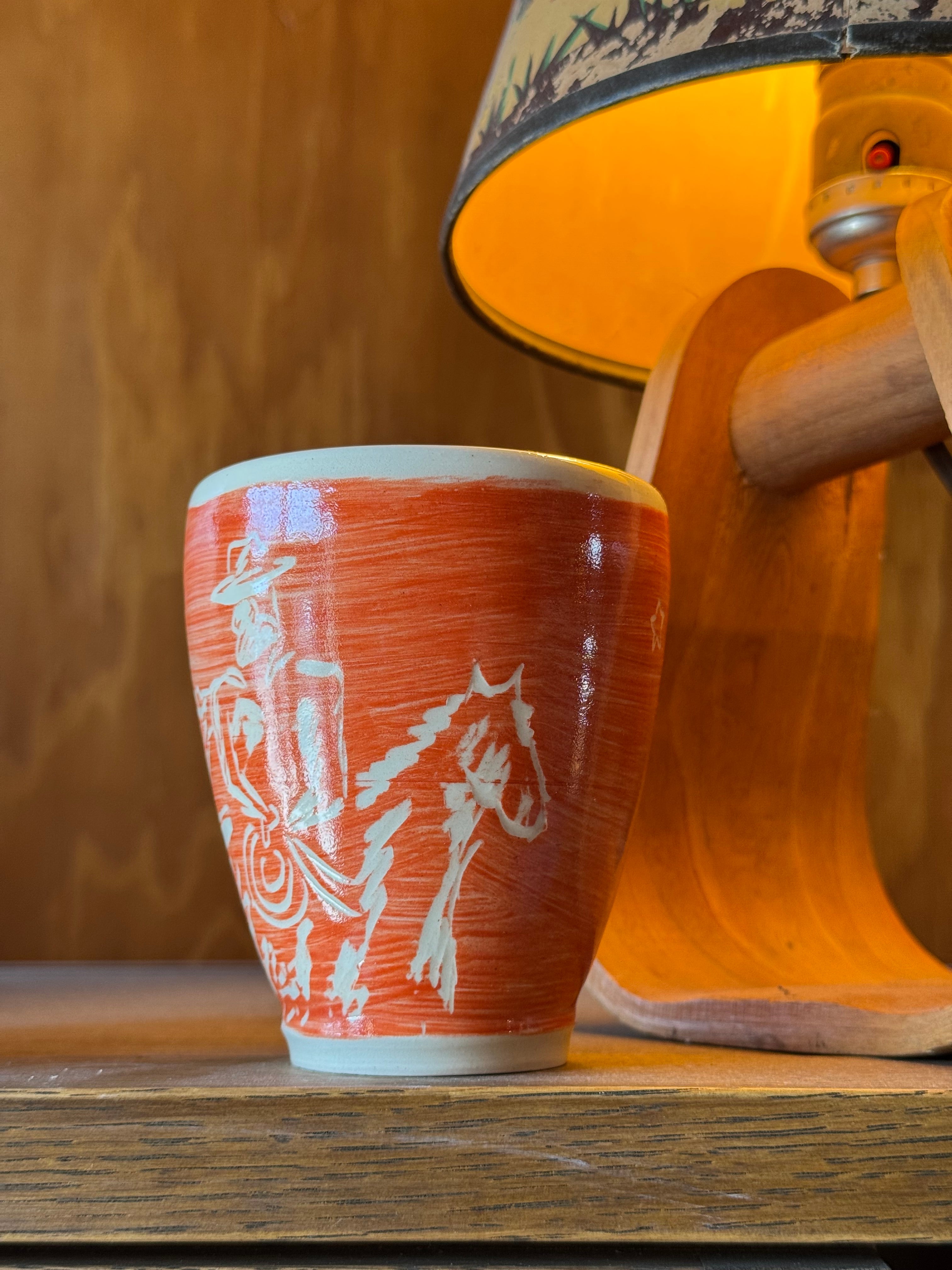 Fancy Orange Cowboy Tumbler