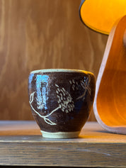 Floral Sgraffito Espresso Cup