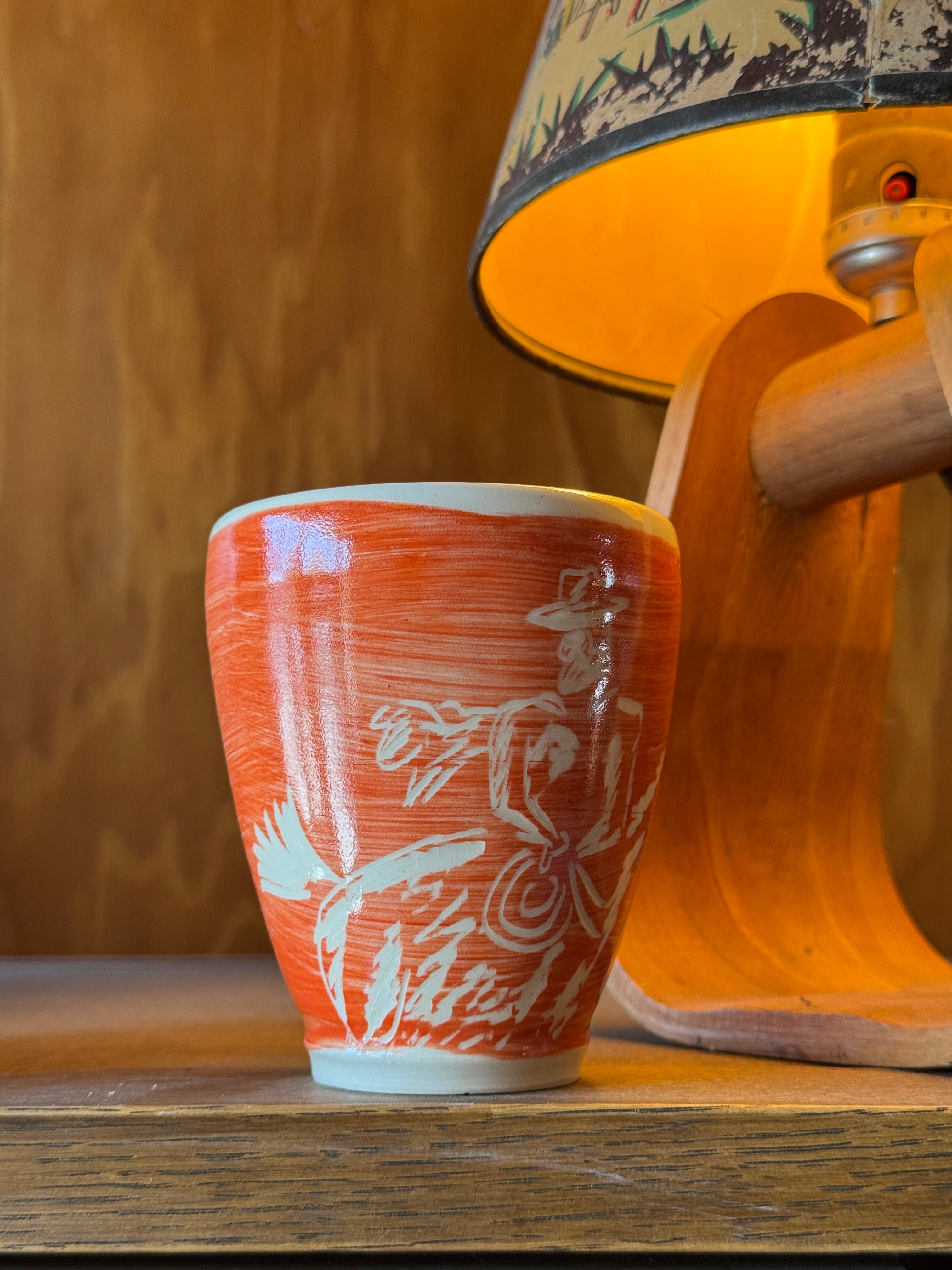 Fancy Orange Cowboy Tumbler
