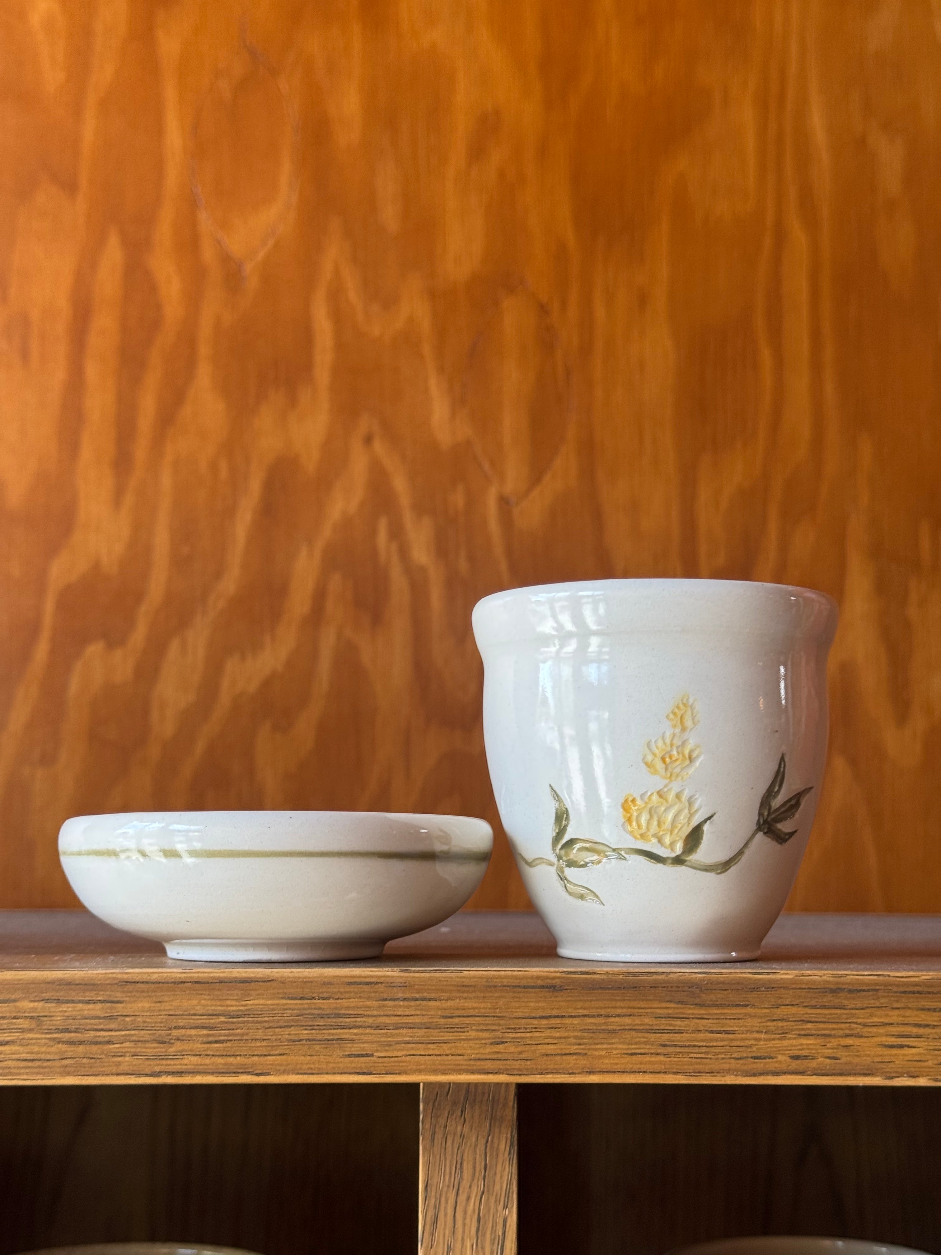 Porcelain Flower Cortado Cup, with Saucer