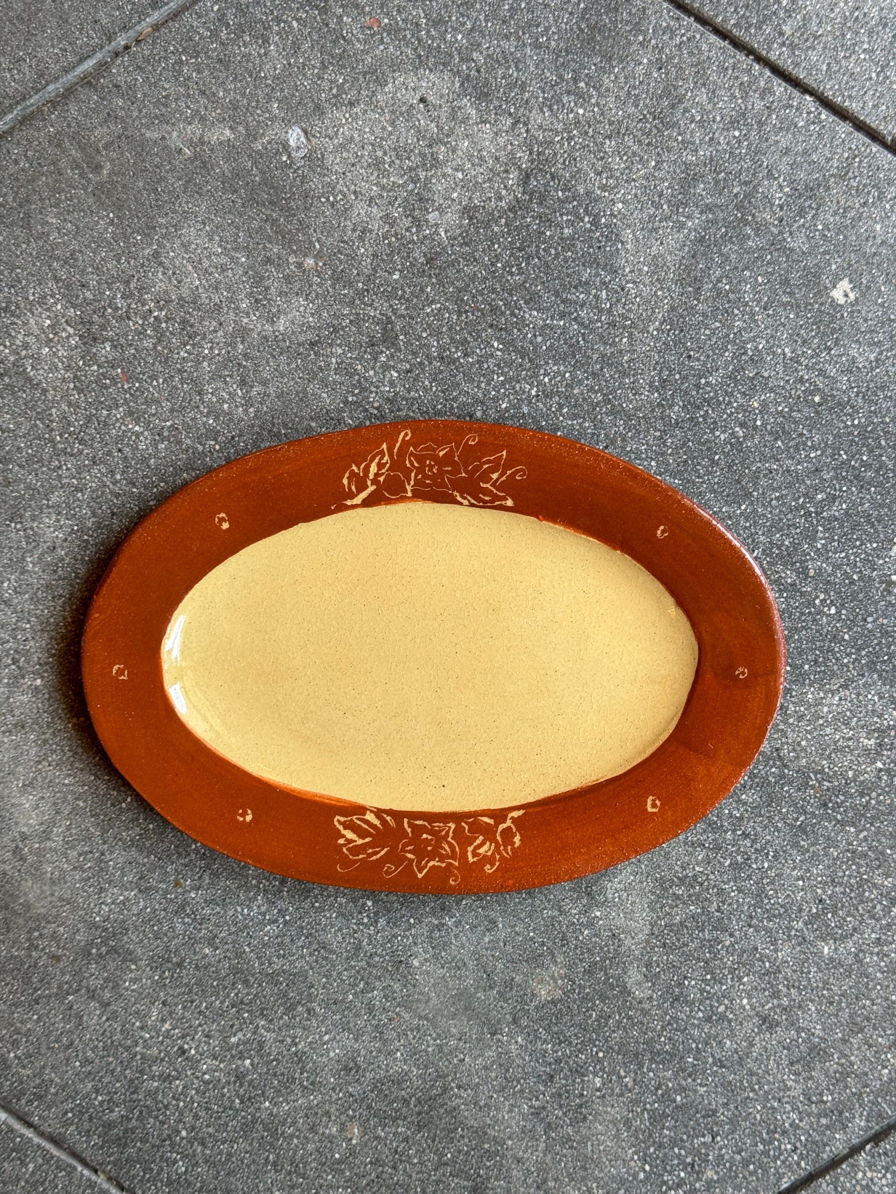 Iris in Orange - Medium Oval Serving