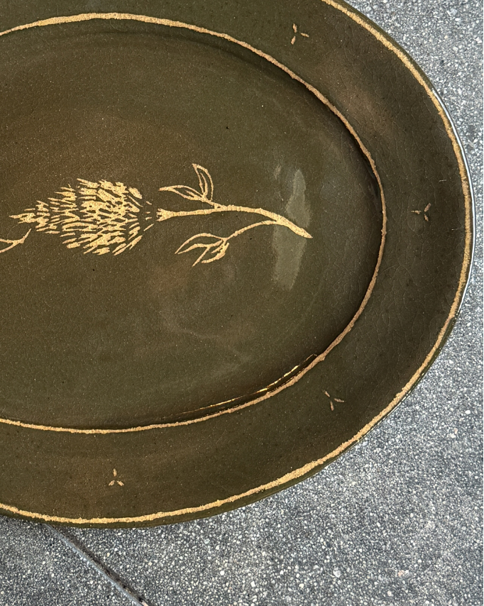Green Pine - Large Oval Serving Platter - Presale