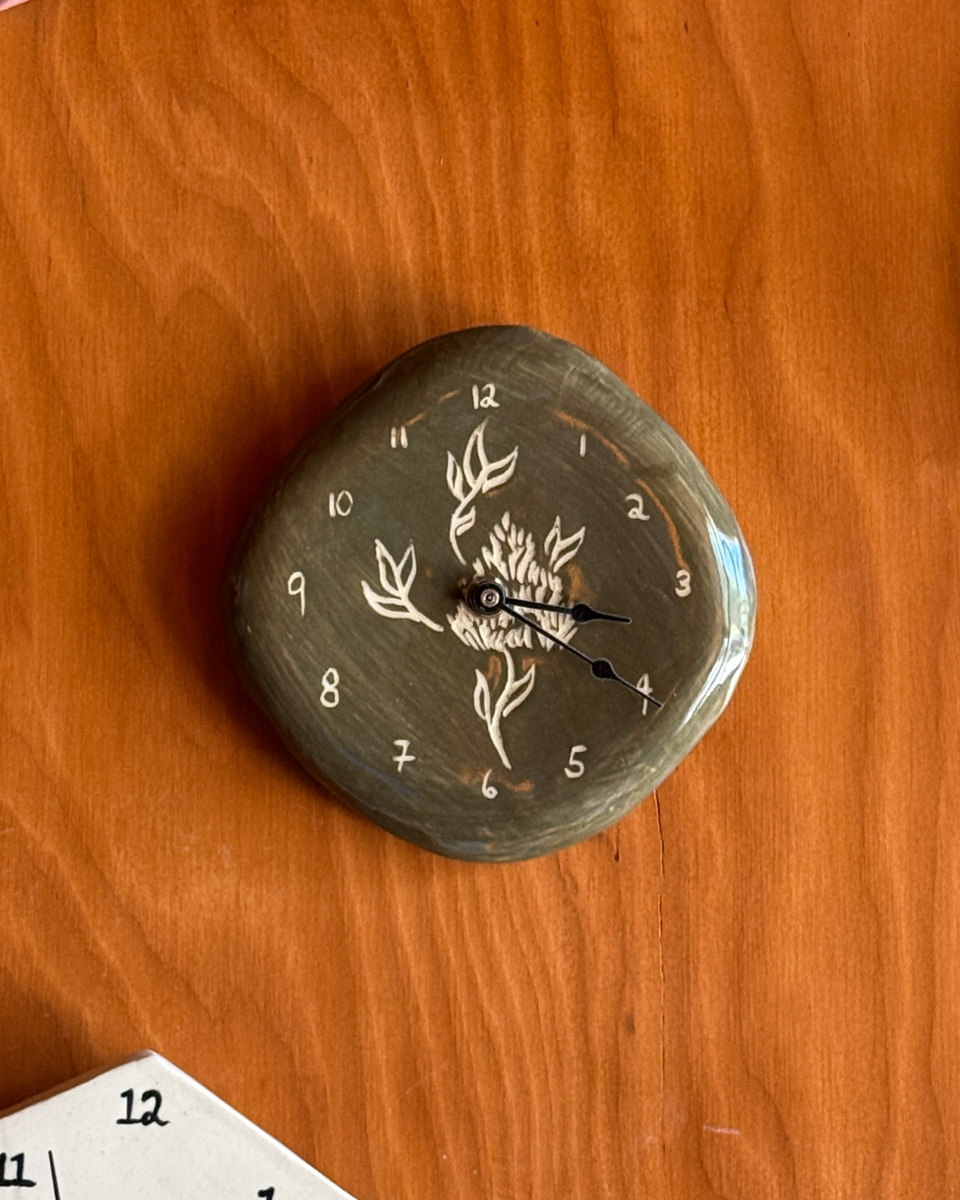 Green Flower - Mini Clock
