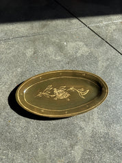 Green Flower - Oval Bistro Plate