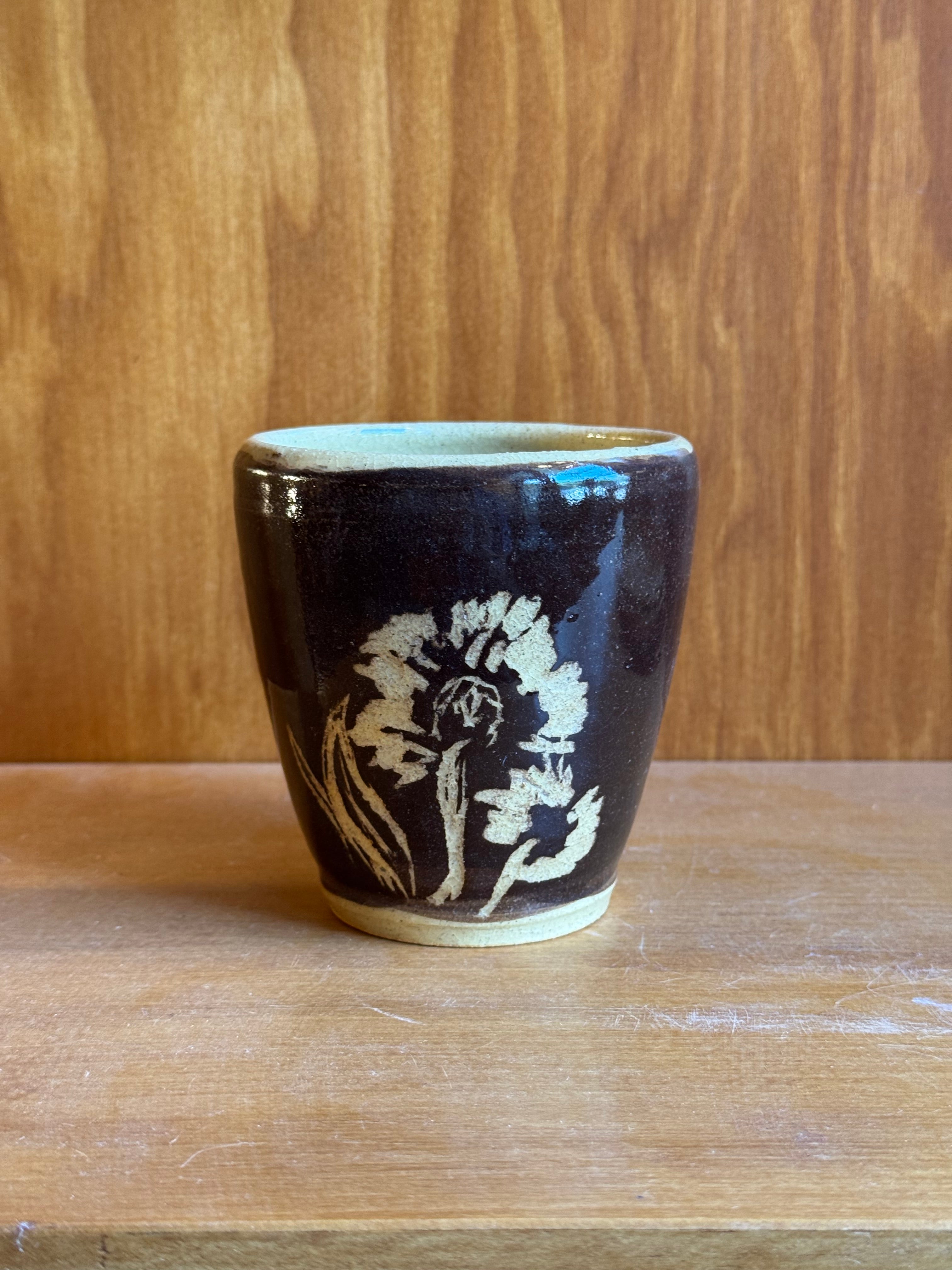 Brown Flower Tumbler