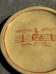 Wrangler In Fancy Orange - Medium Dinner Plate