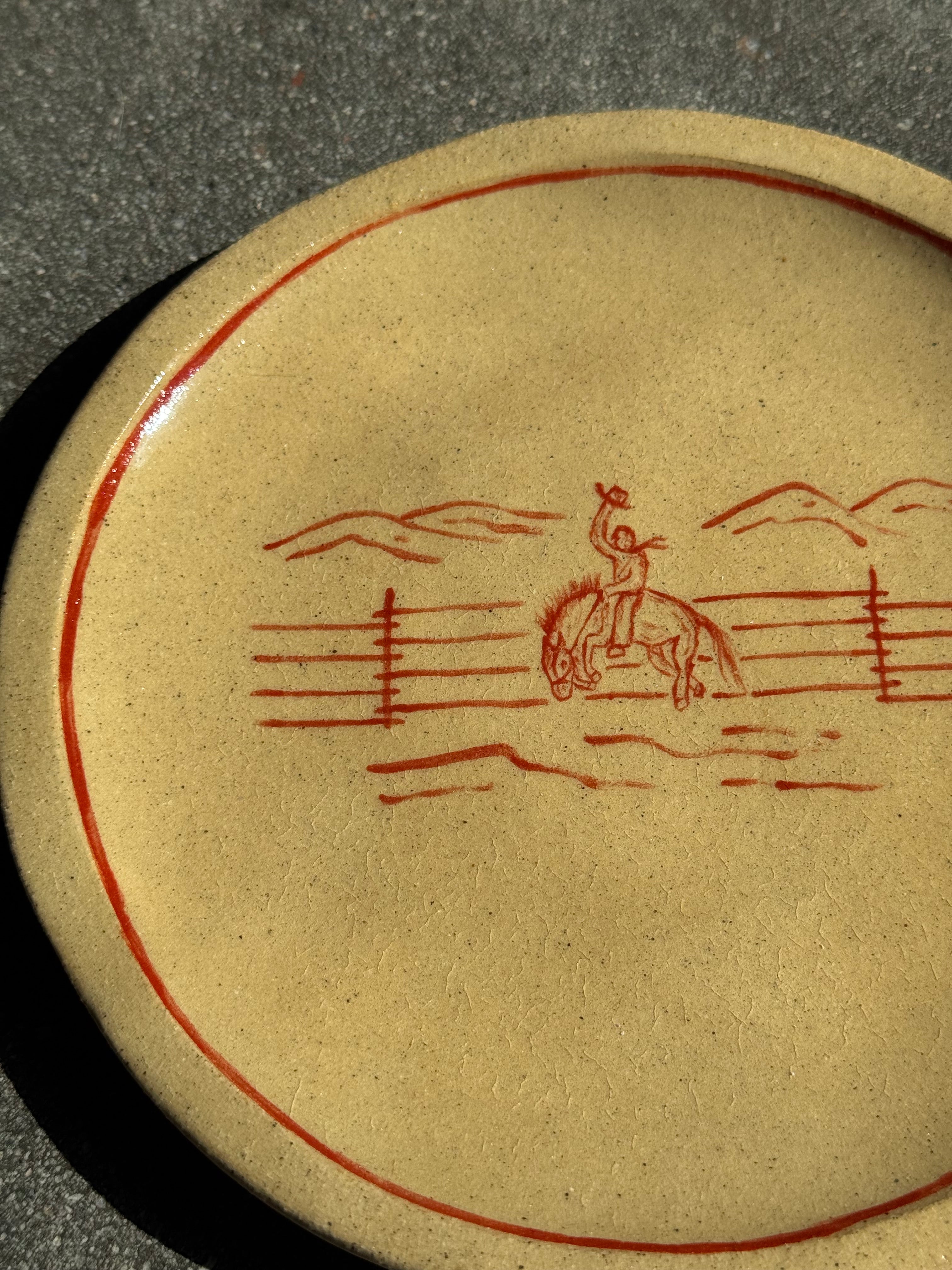 Wrangler In Fancy Orange - Medium Dinner Plate
