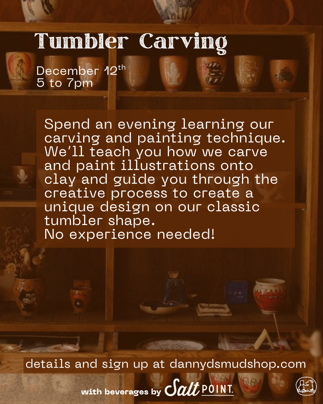 Tumbler Carving Class - December 12th 5-7pm