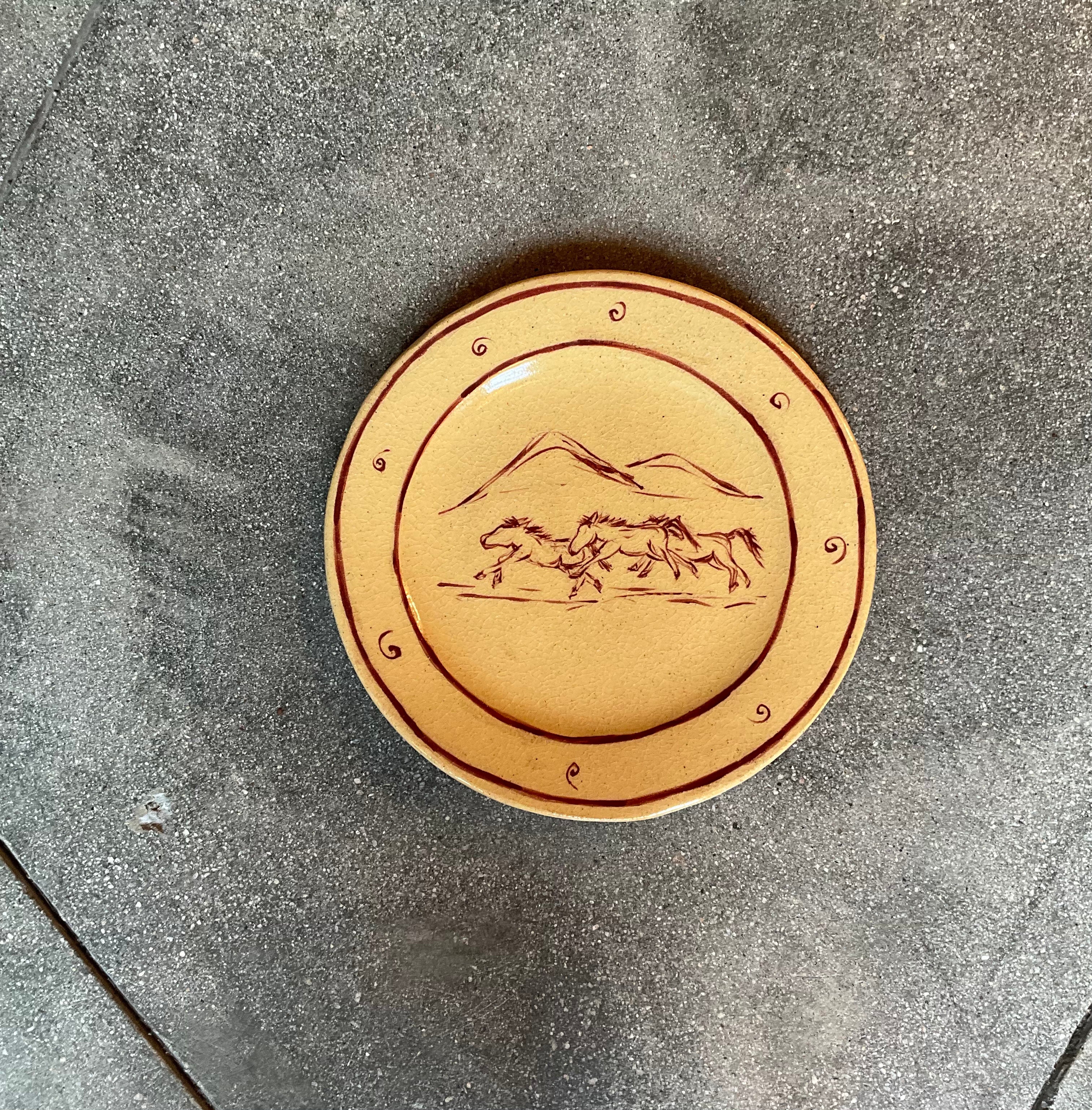 Horses in the Distance - Medium Dinner Plate