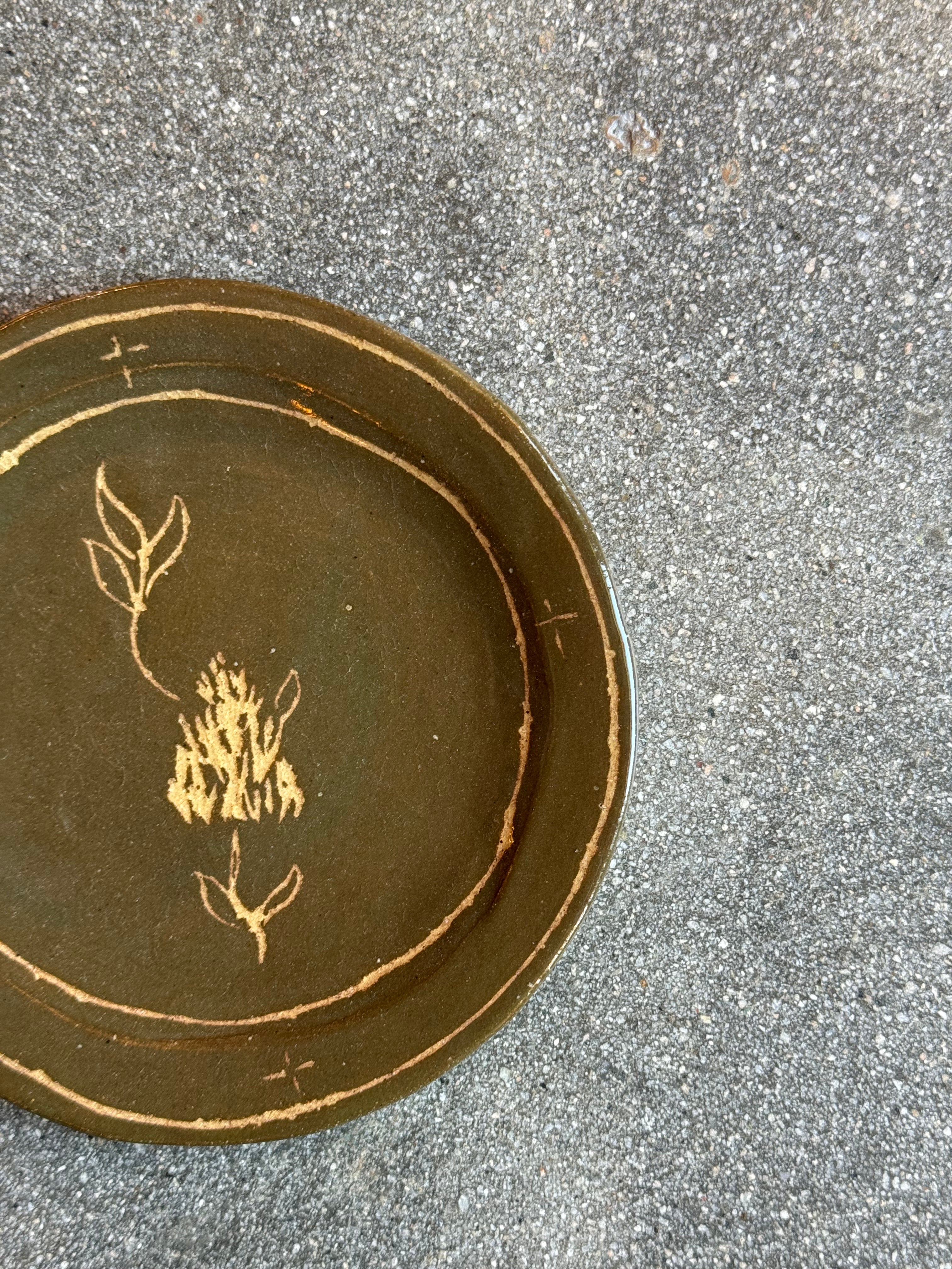A Green Flower-  Small Plate