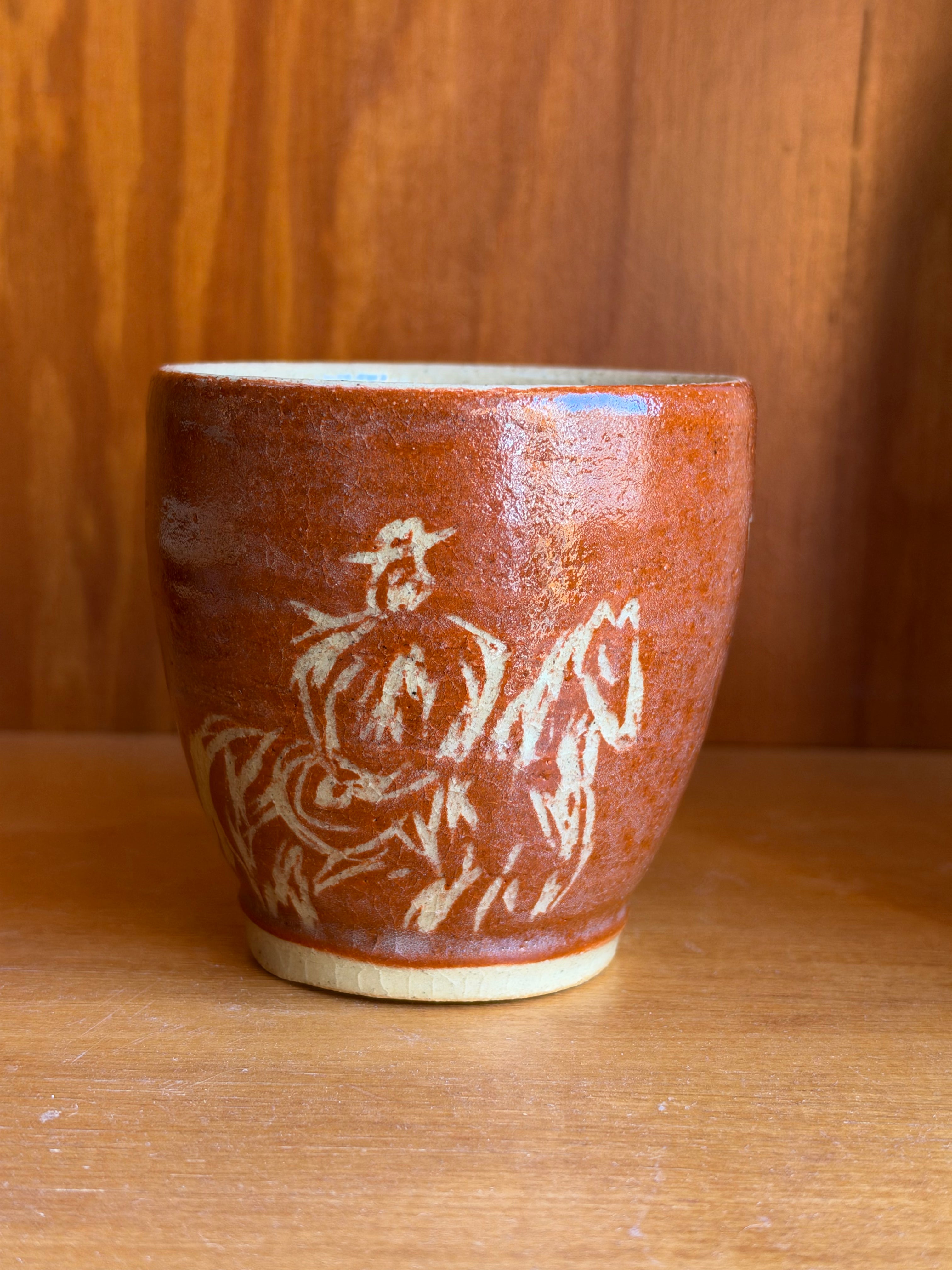 Fancy Orange Cowboy Tumbler