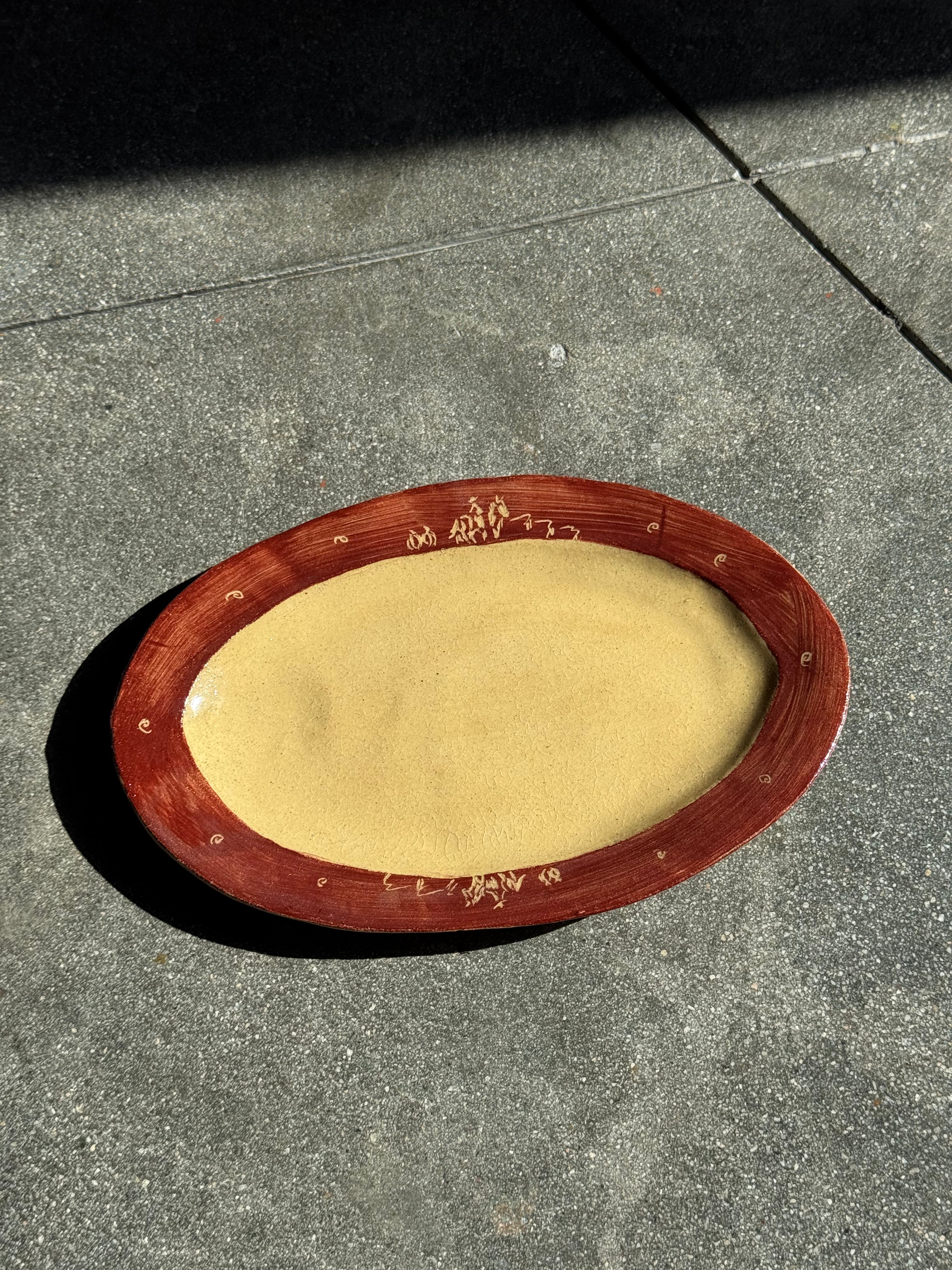 In the Distance in Garnet - Large Oval Bistro