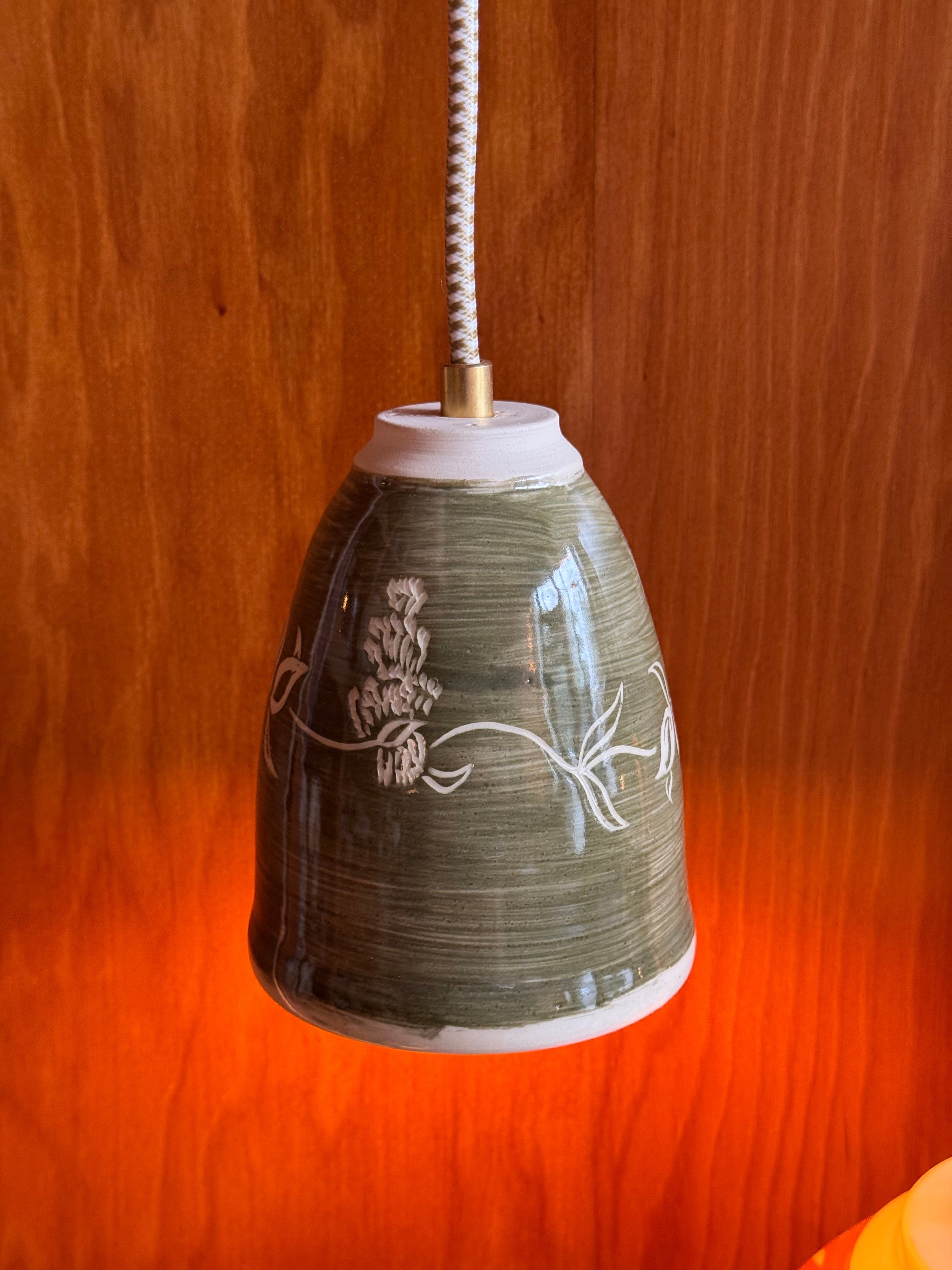 Green Floral Pendant