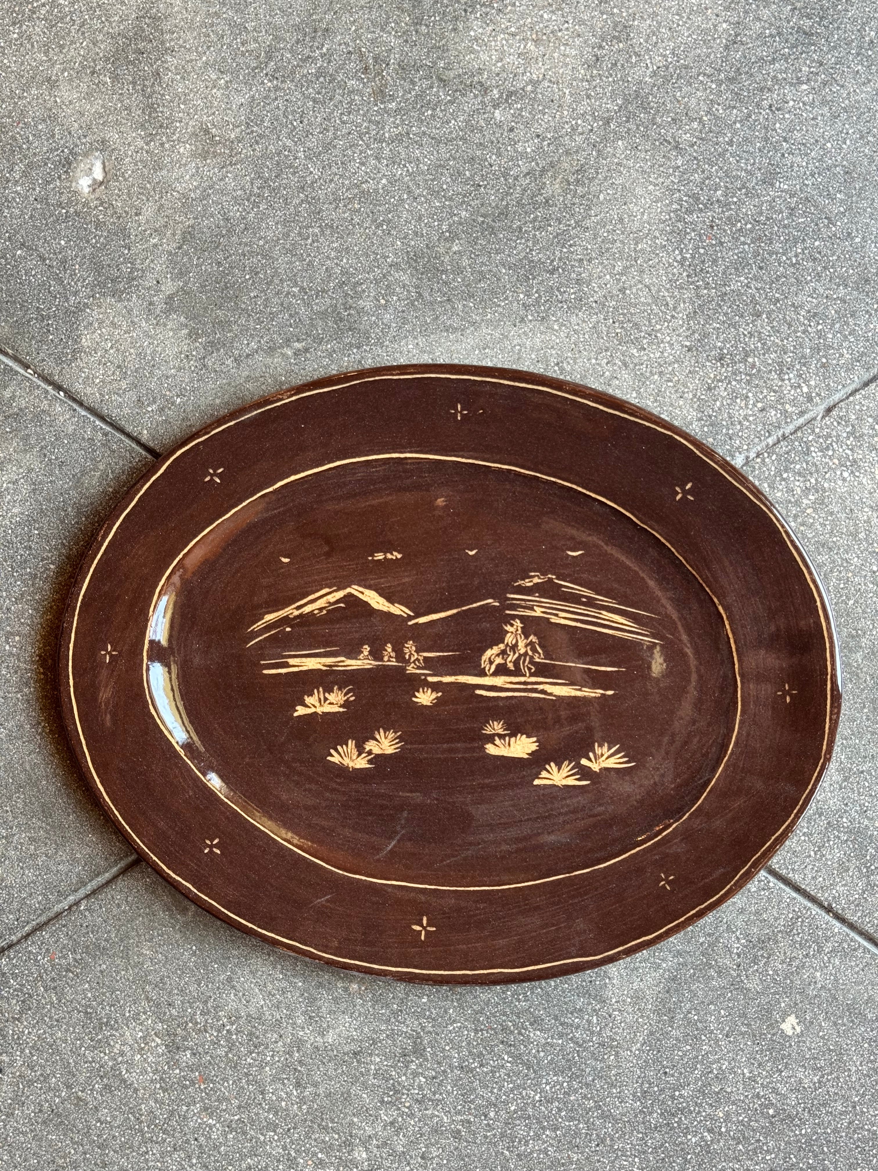 Brown Horizon - Large Oval Serving Platter - Presale