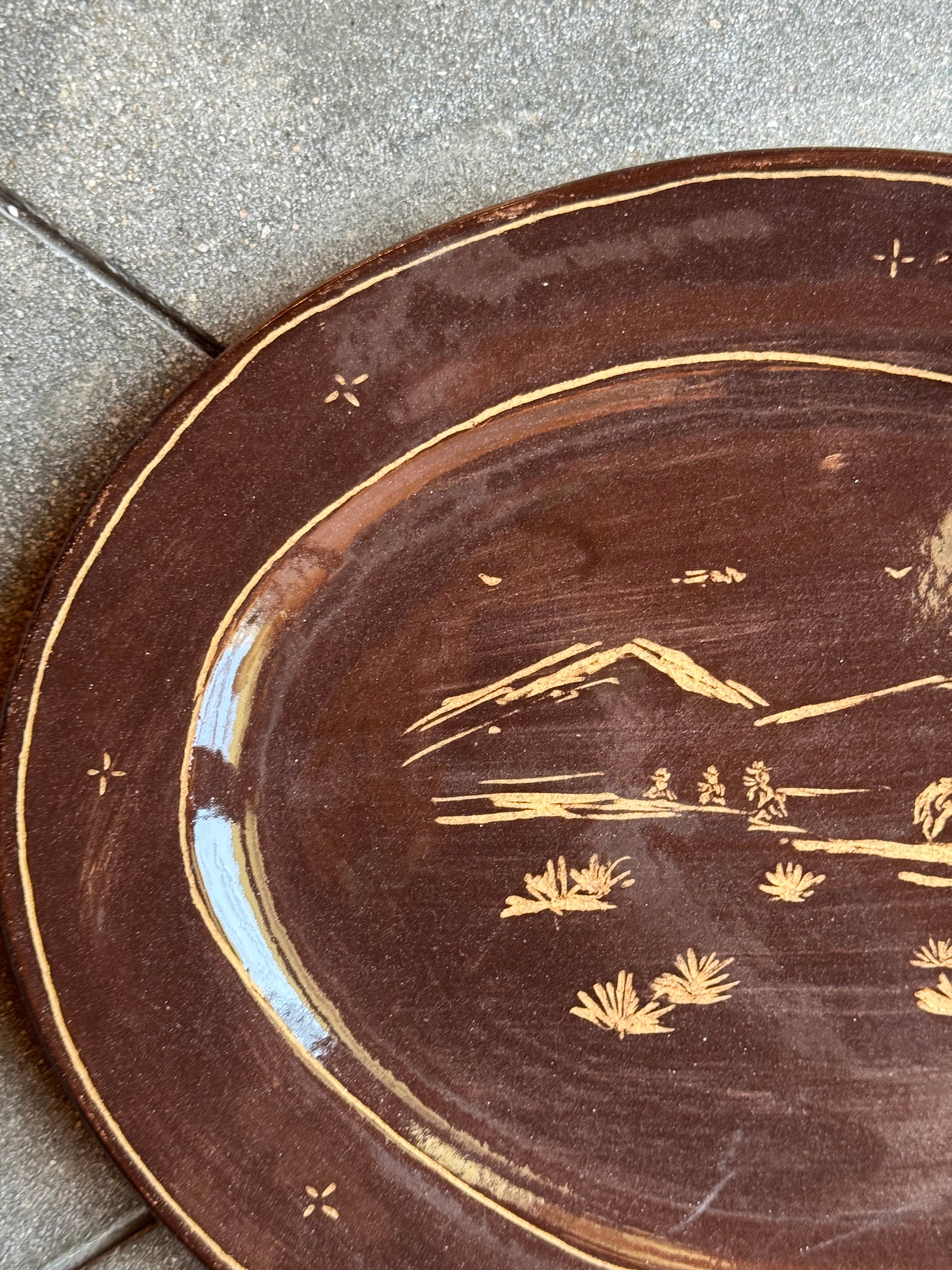 Brown Horizon - Large Oval Serving Platter - Presale