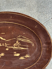 Brown Horizon - Large Oval Serving Platter - Presale