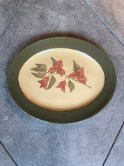 Green & Red Leaves - Large Oval Serving Platter - Presale