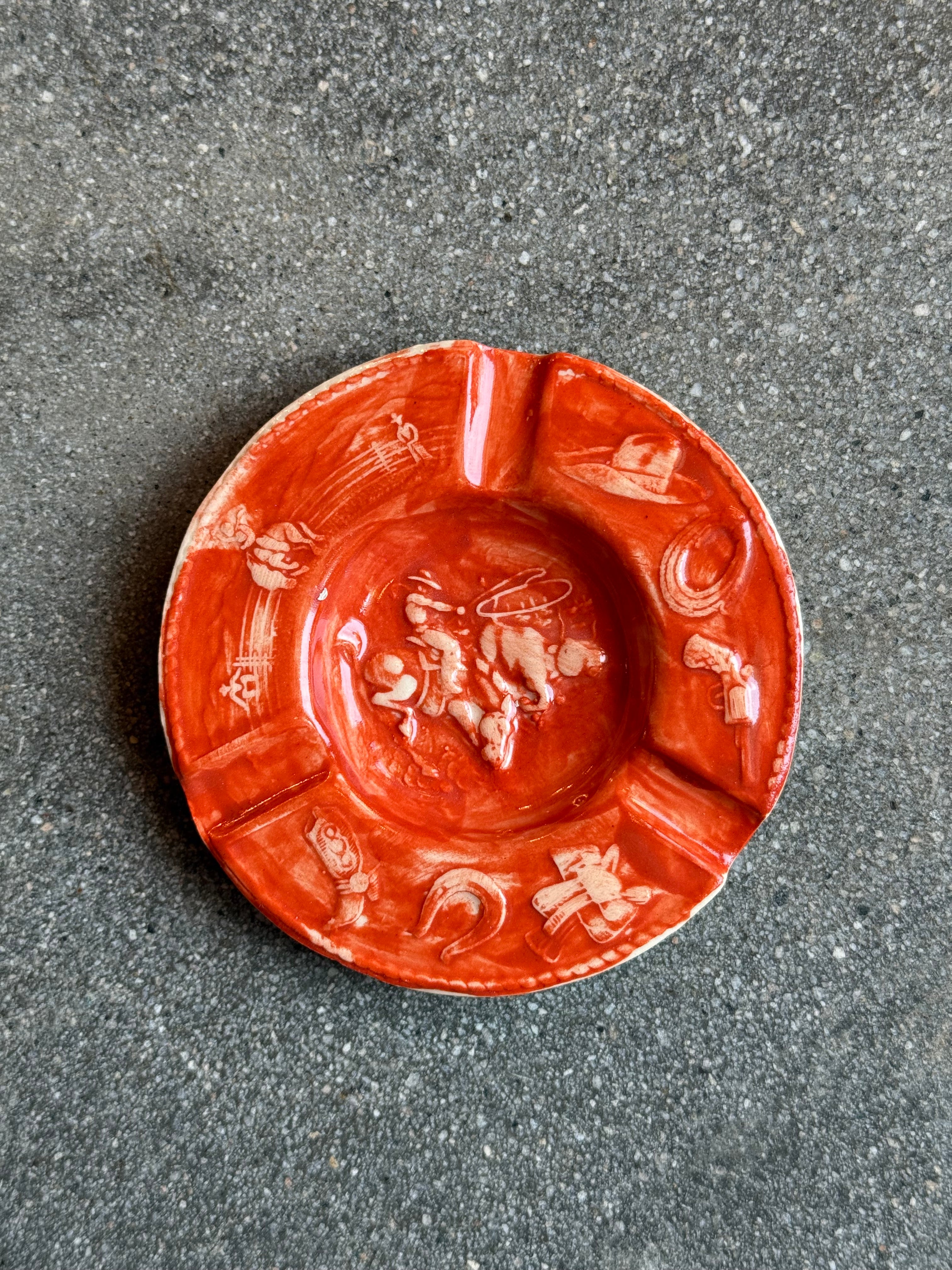 All Things Cowboy Ashtray - Fancy Orange