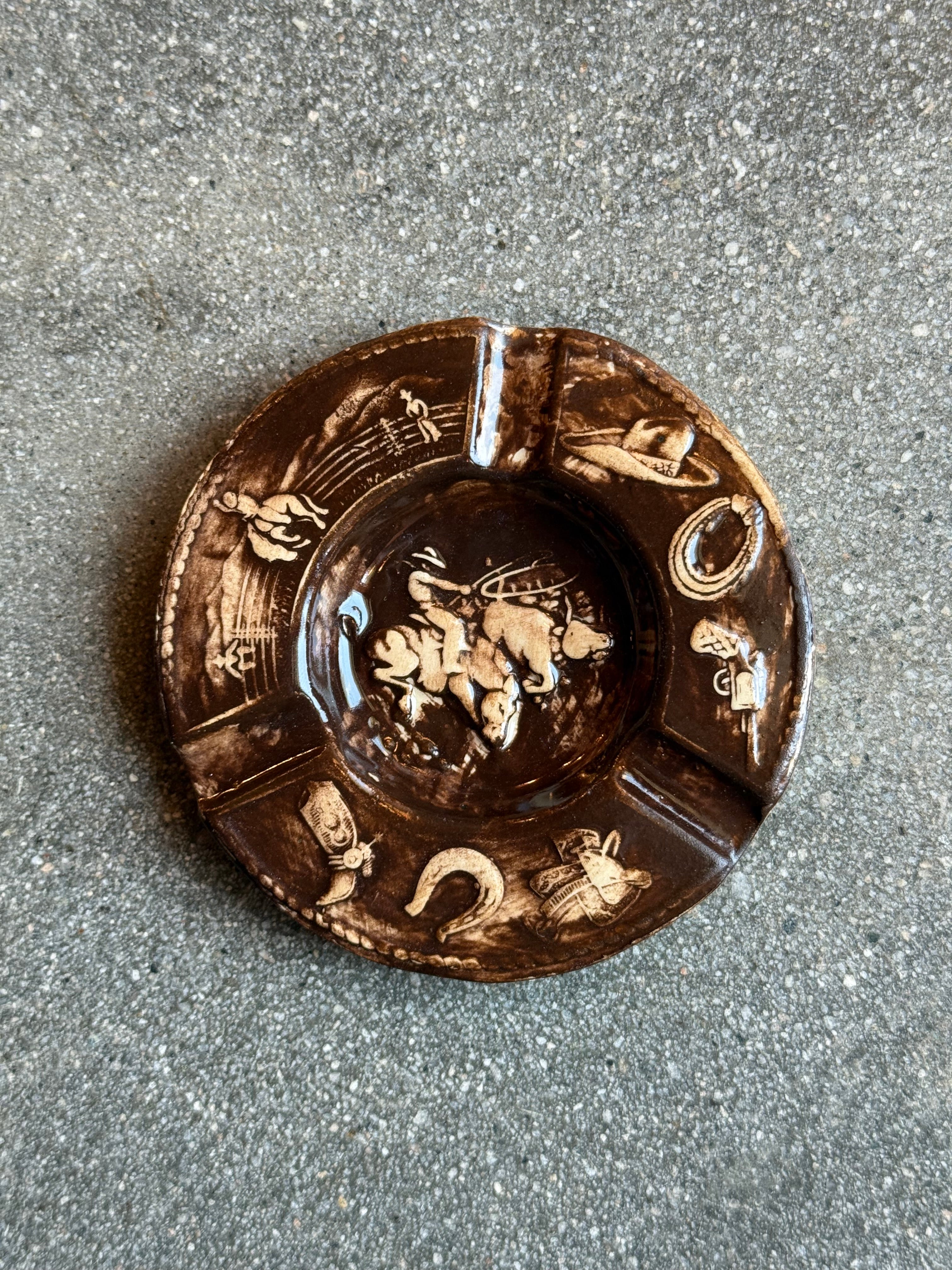 All Things Cowboy Ashtray - Brown