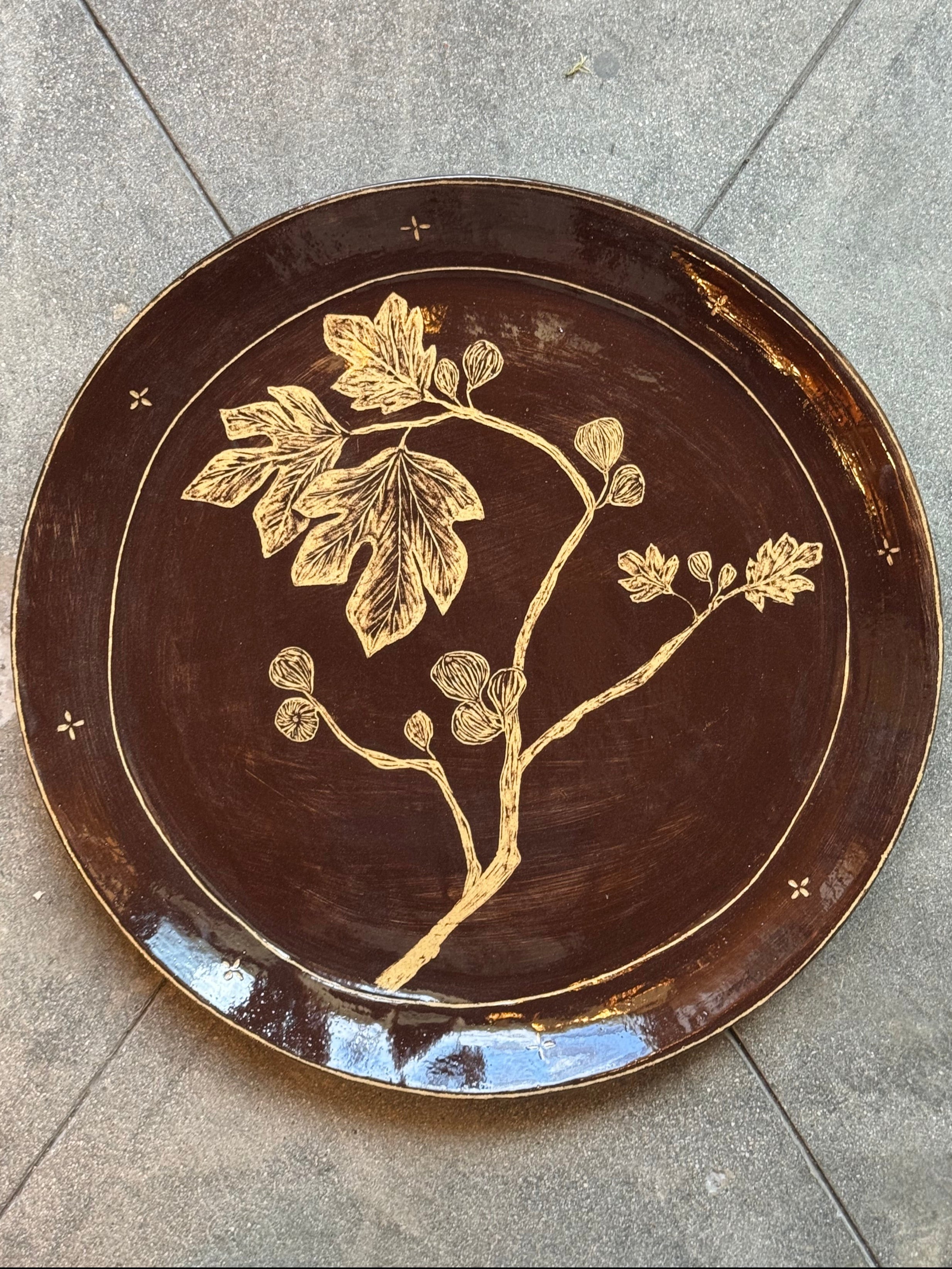 Fig Tree - 22" Diameter Hanging Platter - Presale
