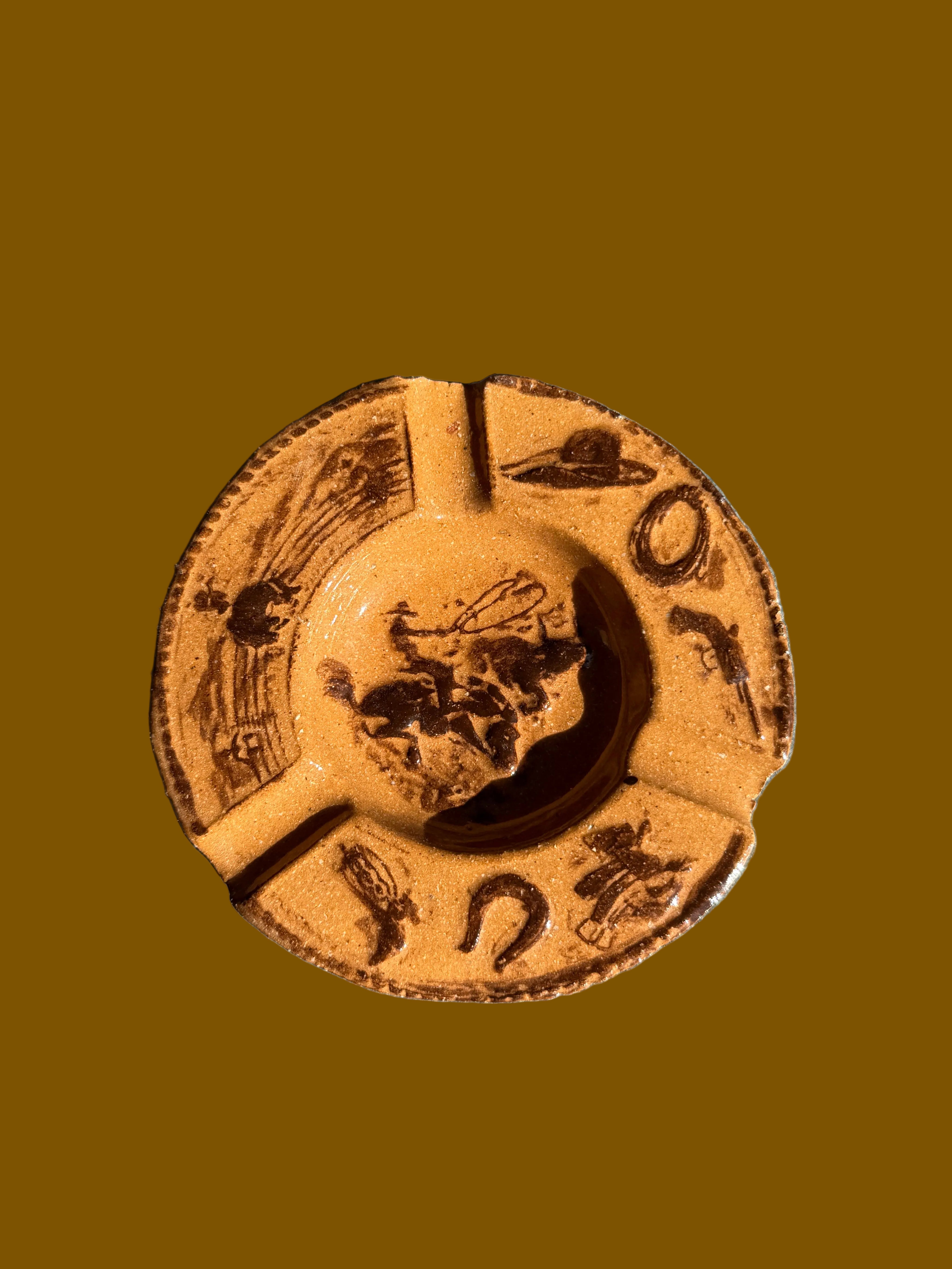 Cowboy Ashtray - Santa Fe Brown