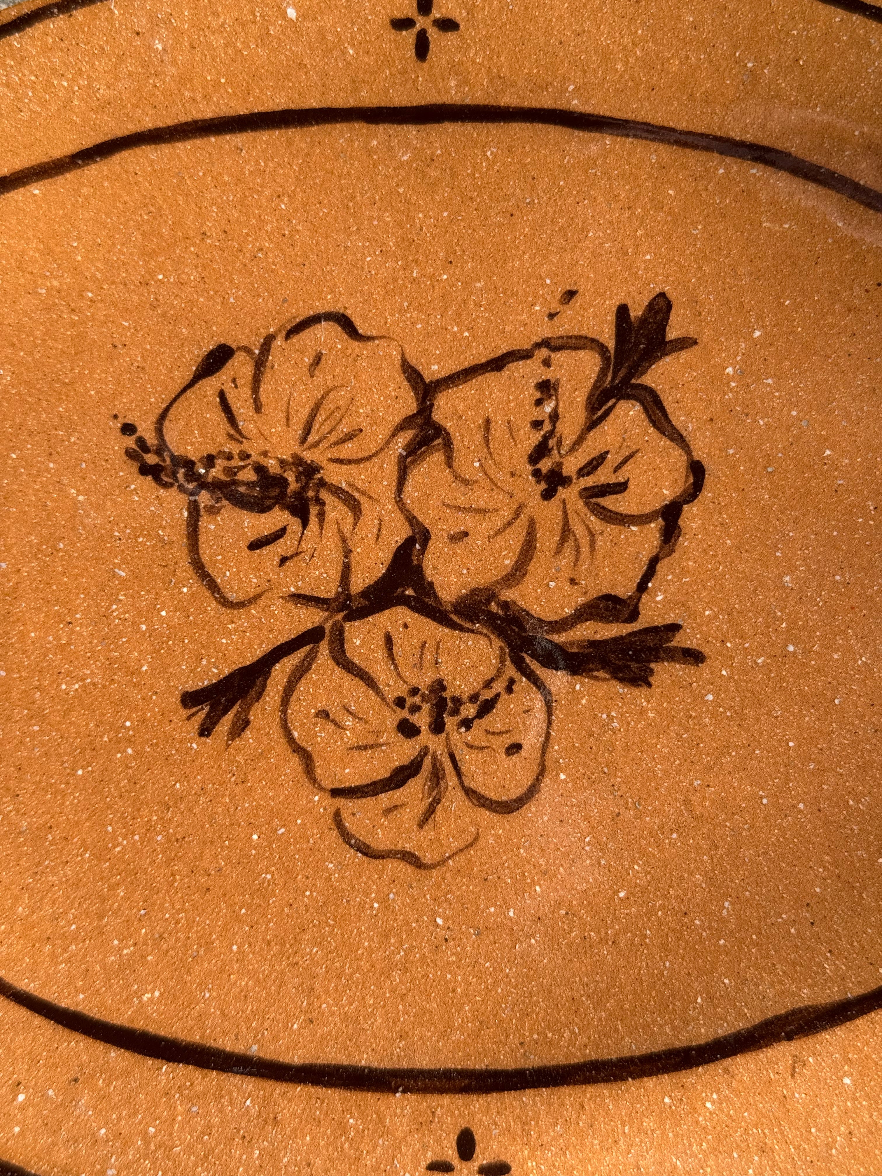 Santa Fe Oval Coupe - Brown Flower
