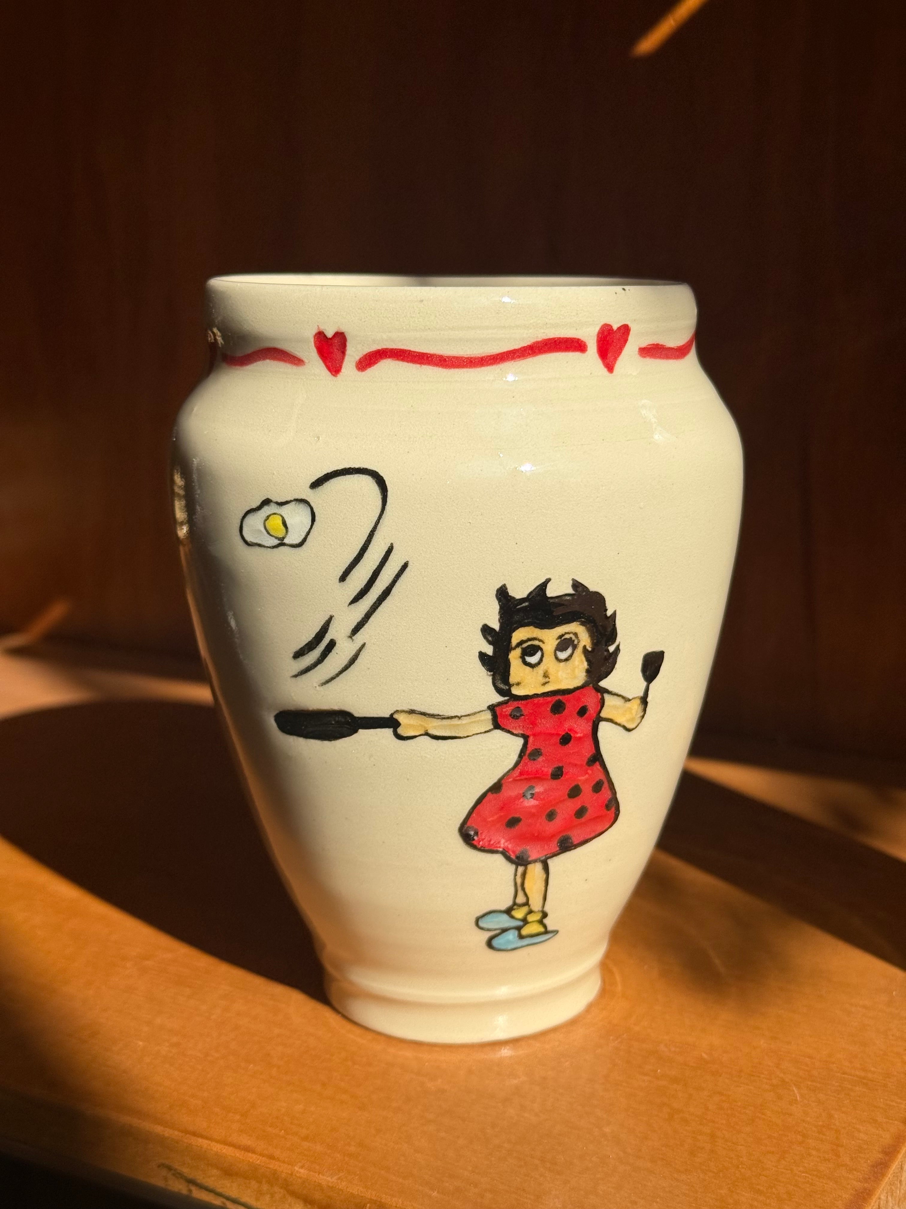 Flipping the egg with Betty