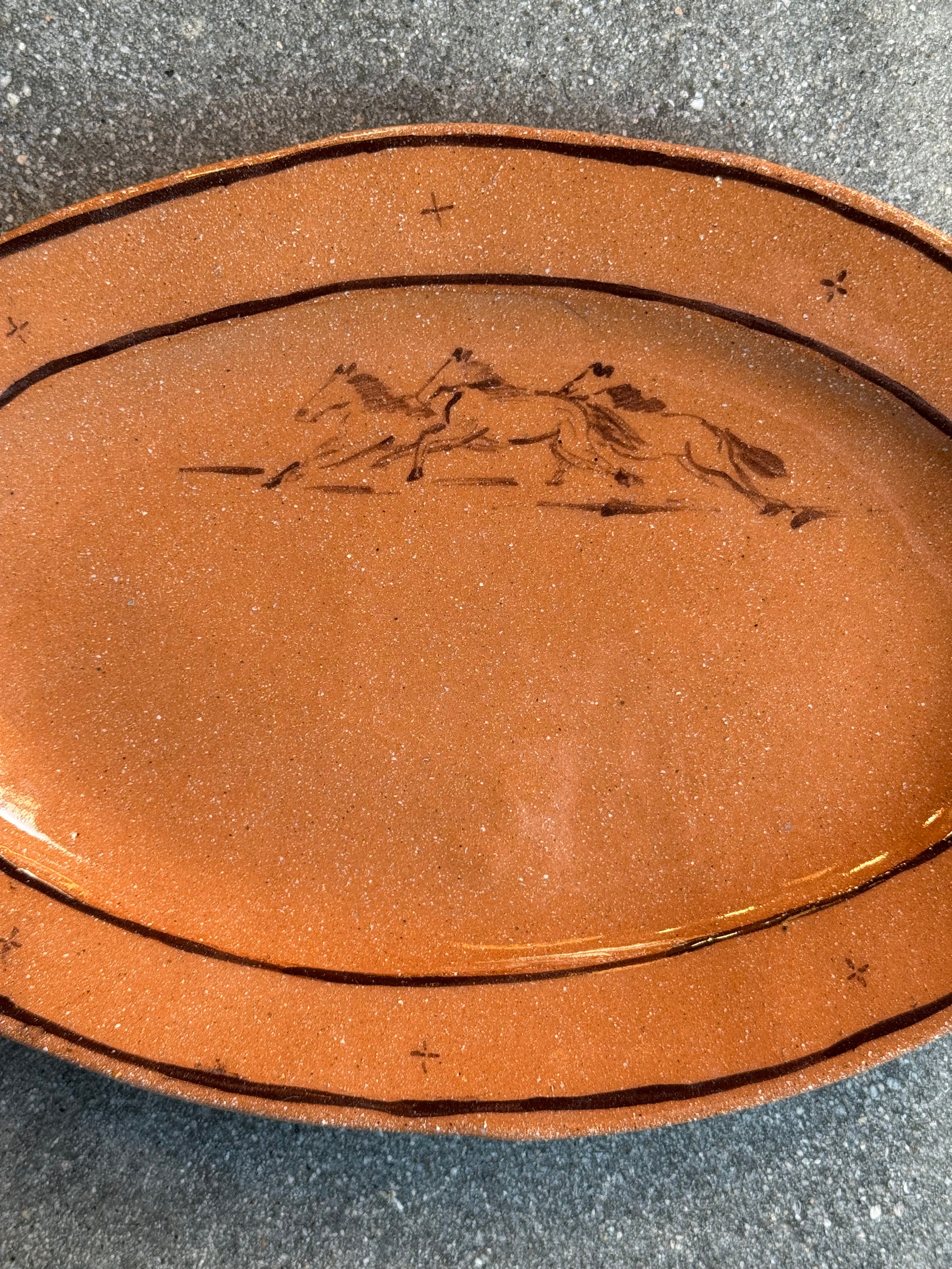 Santa Fe Large Oval Serving - Horses in the Distance