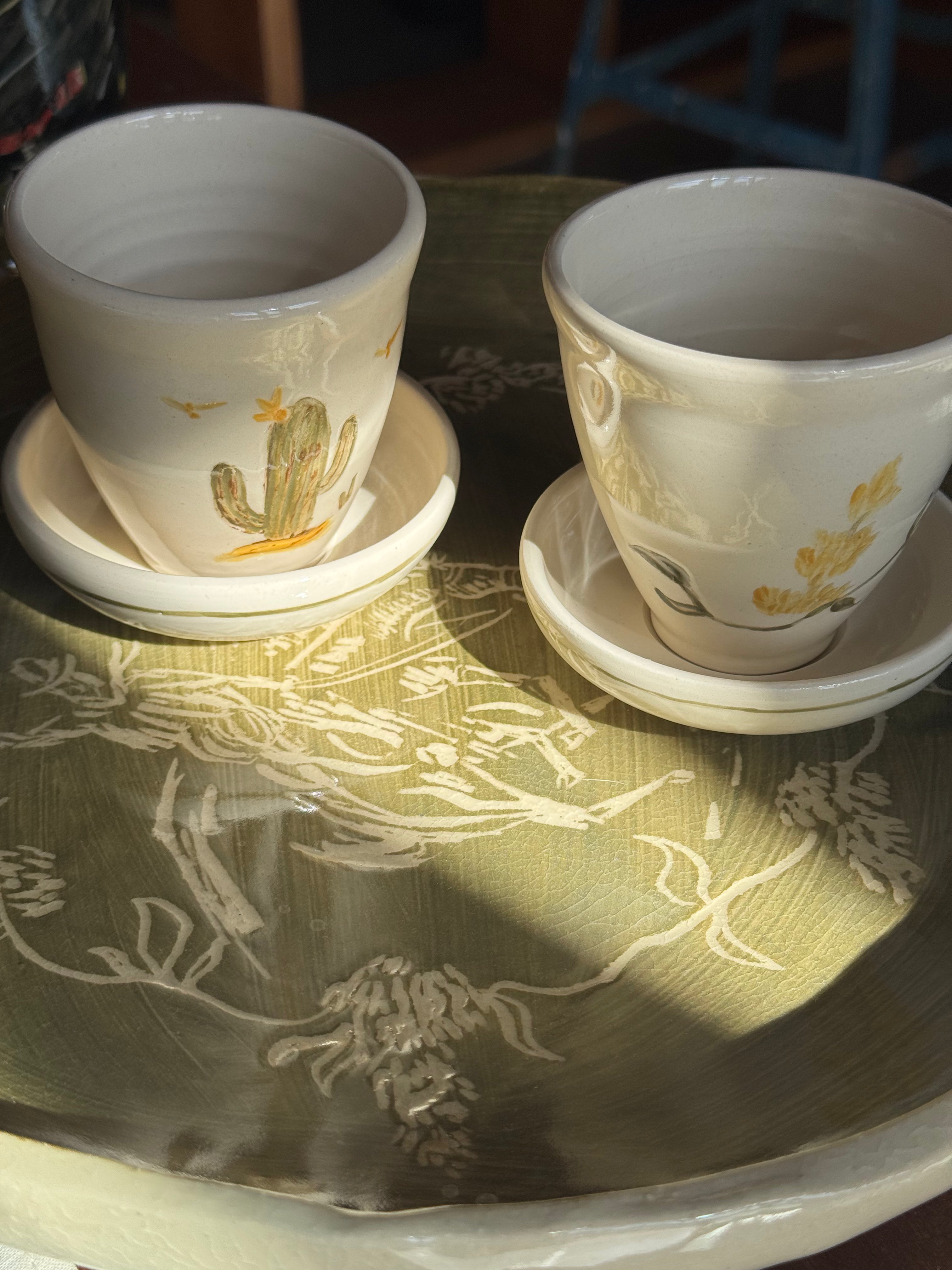 Porcelain Flower Cortado Cup, with Saucer