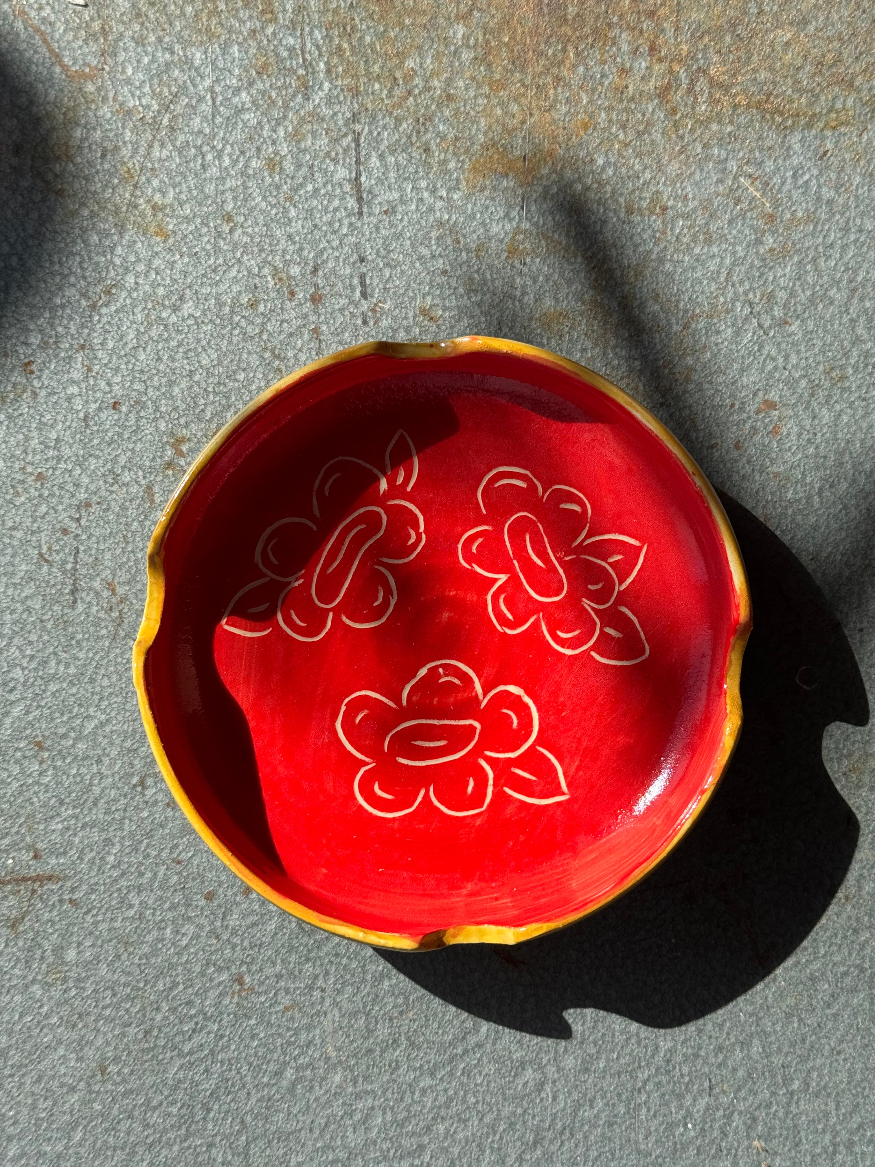 Red Flower Ashtray