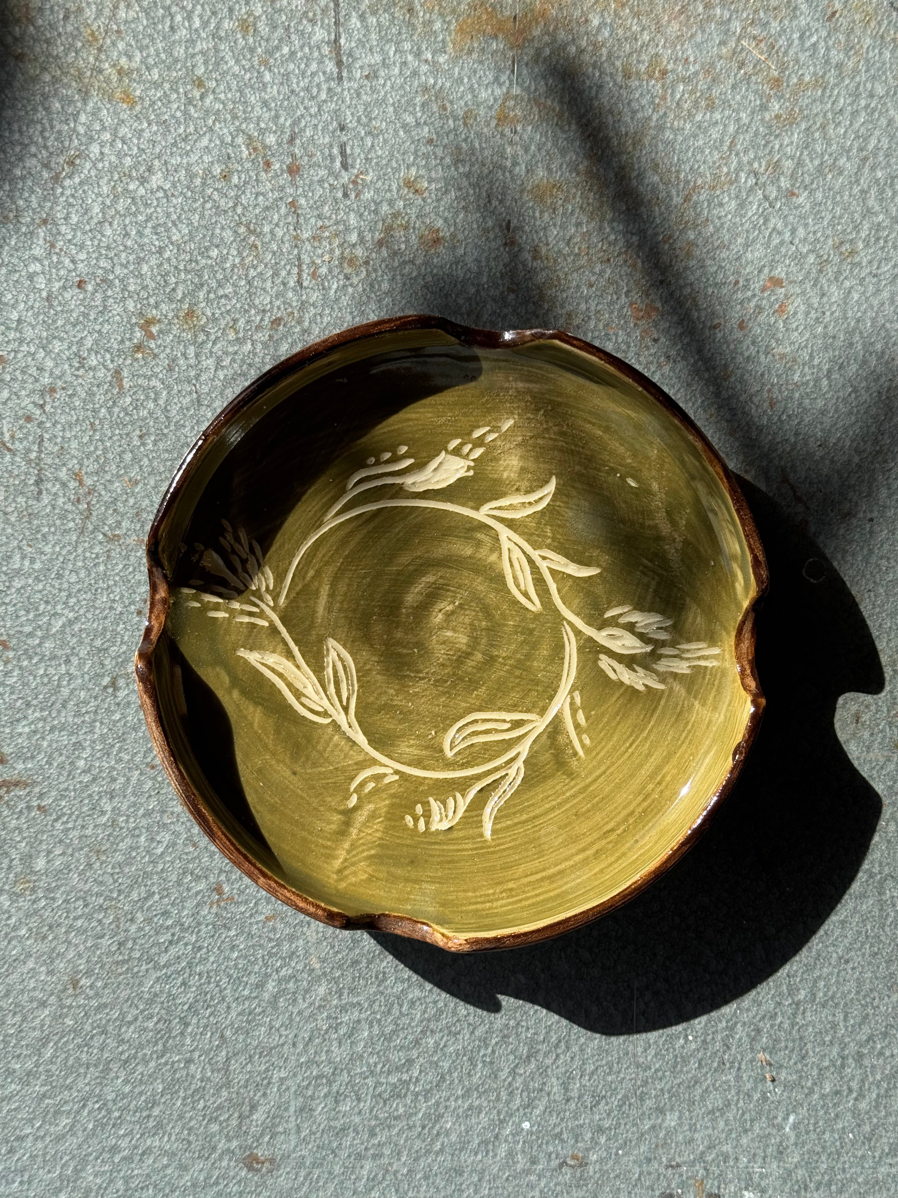 Green Flower Ashtray