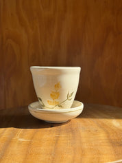 Porcelain Flower Cortado Cup, with Saucer