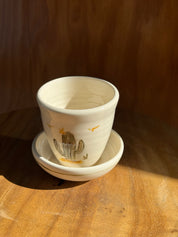 Porcelain Cactus Cortado Cup, with Saucer