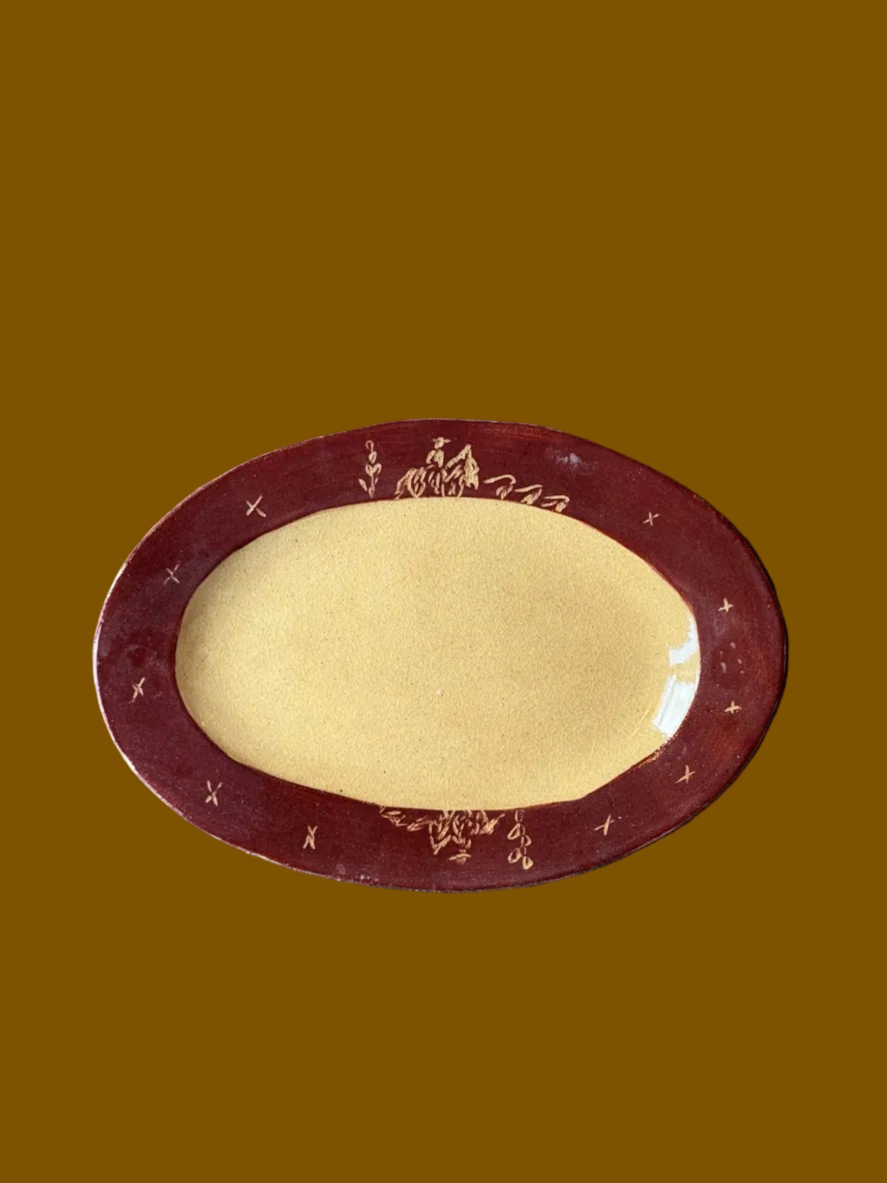 Large Oval Serving - Garney Horses in the Distance