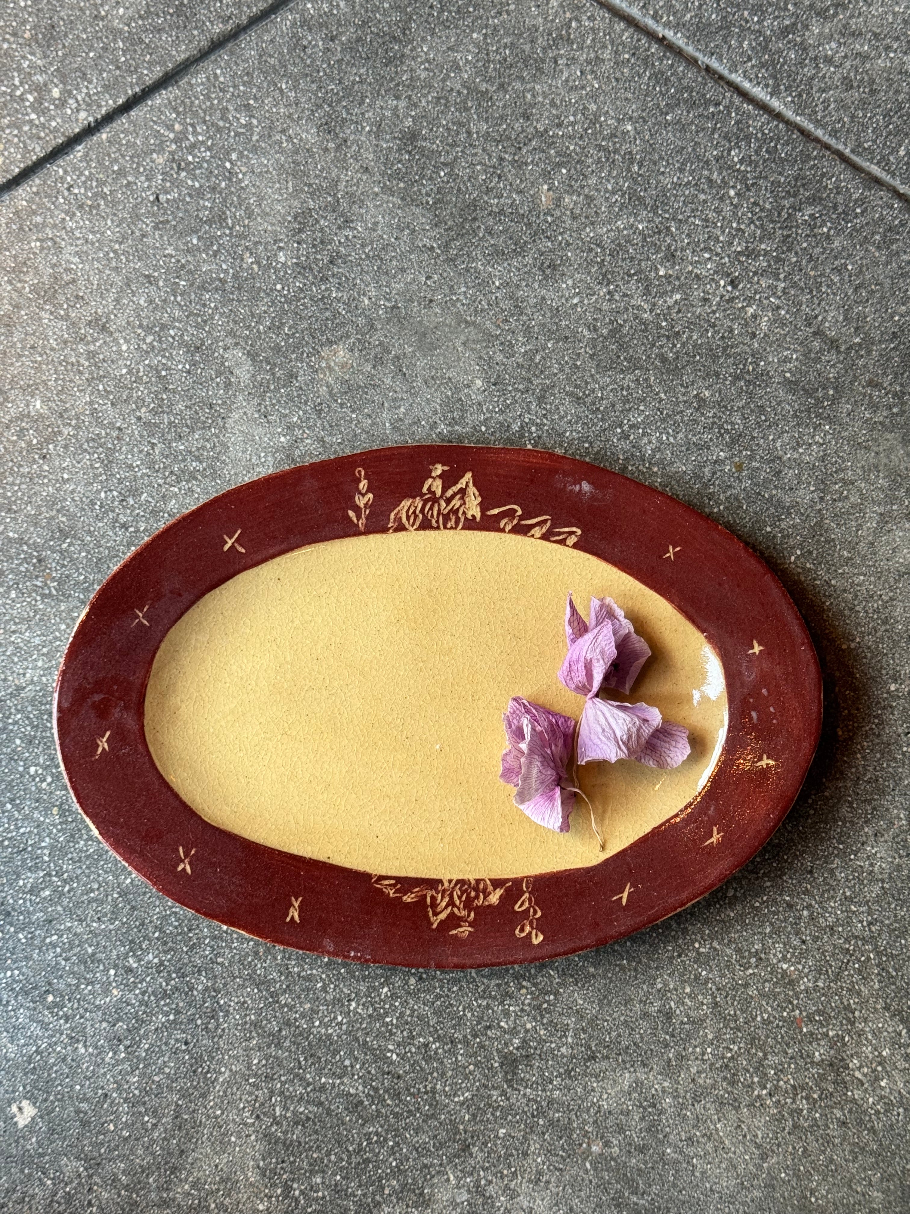 In the Distance in Garnet - Large Oval Bistro