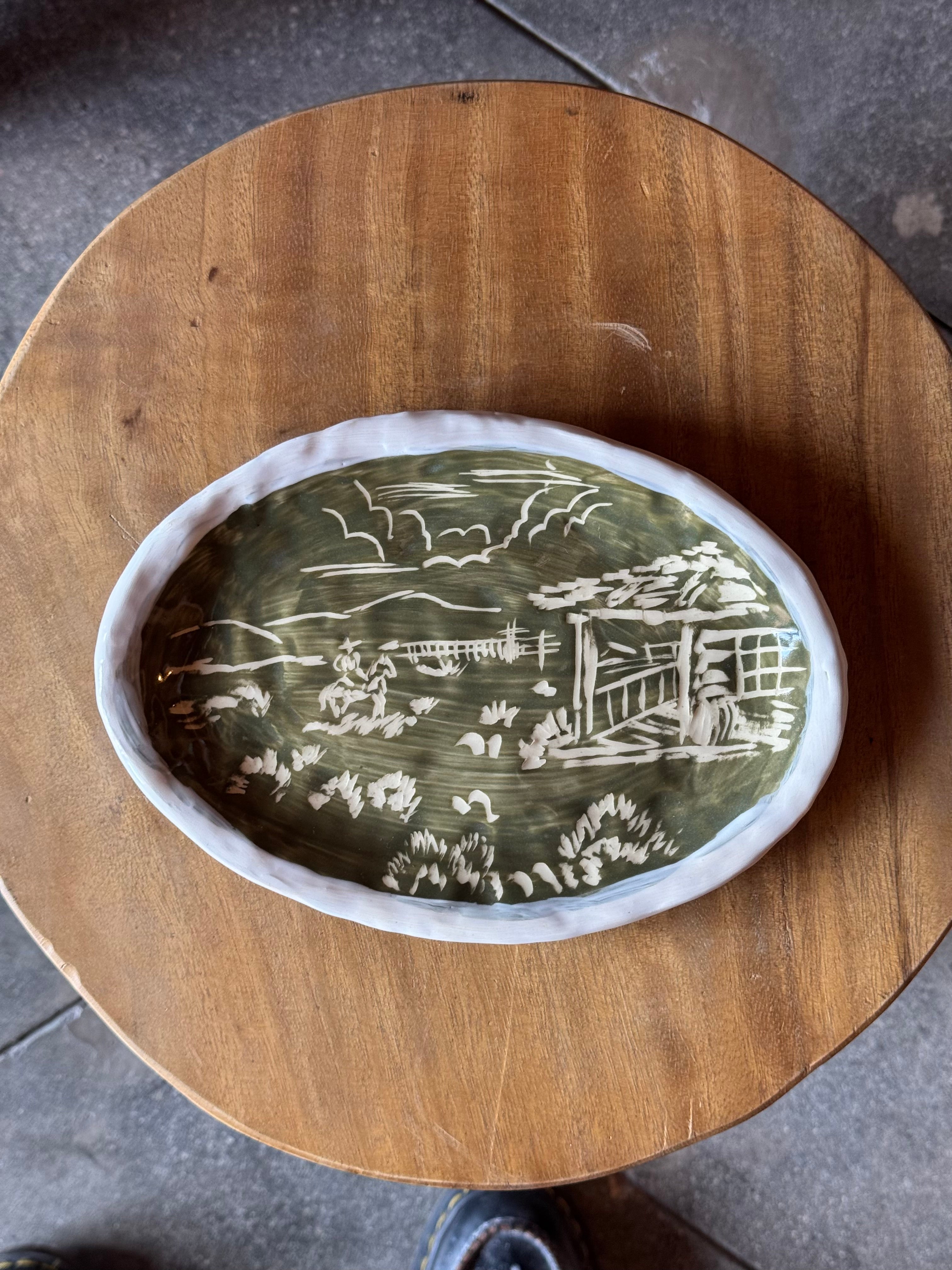 Rancher Sgraffito Bistro Plate