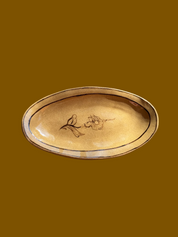 Brown Flower - Oval Bistro