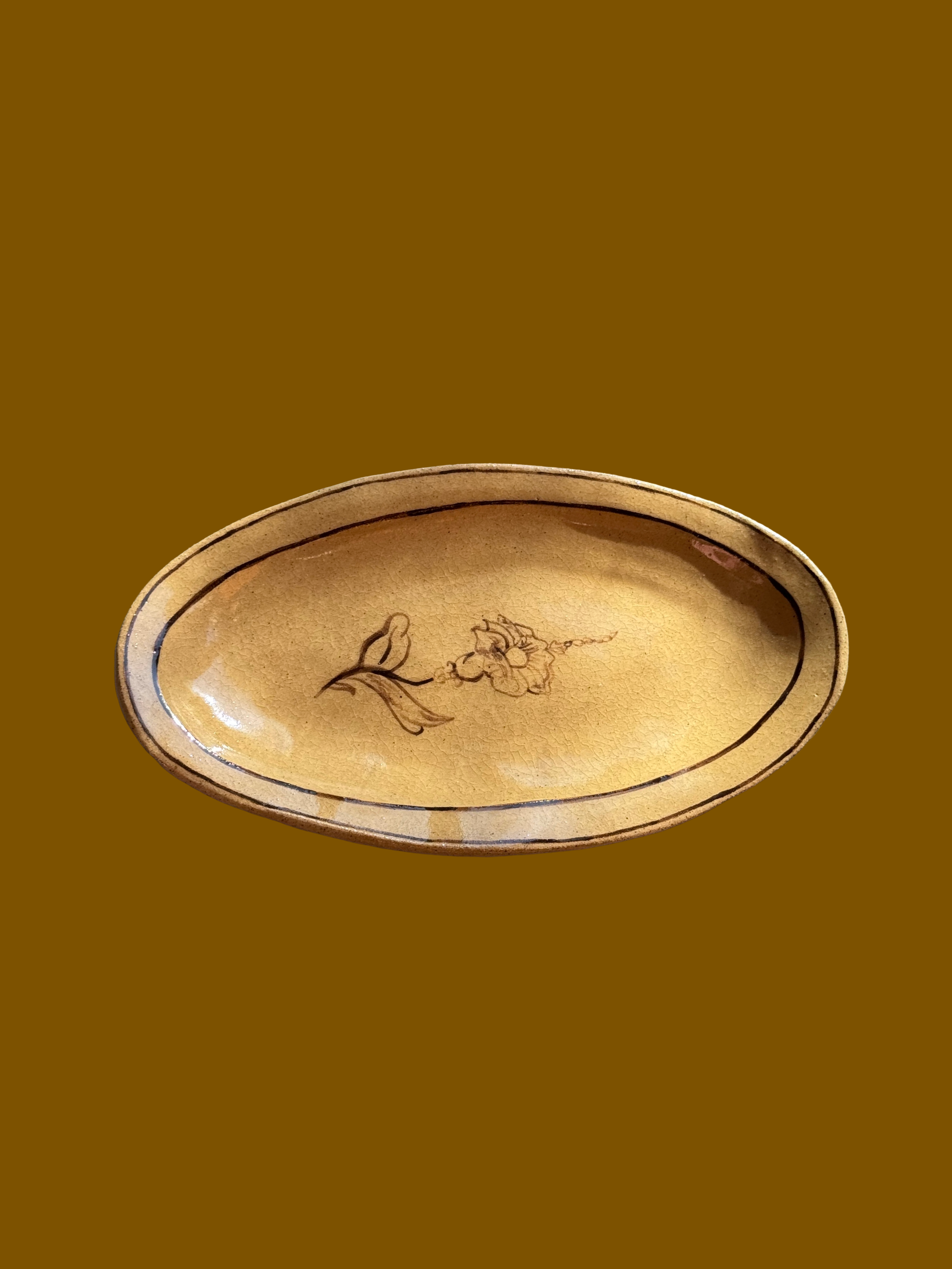 Brown Flower - Oval Bistro