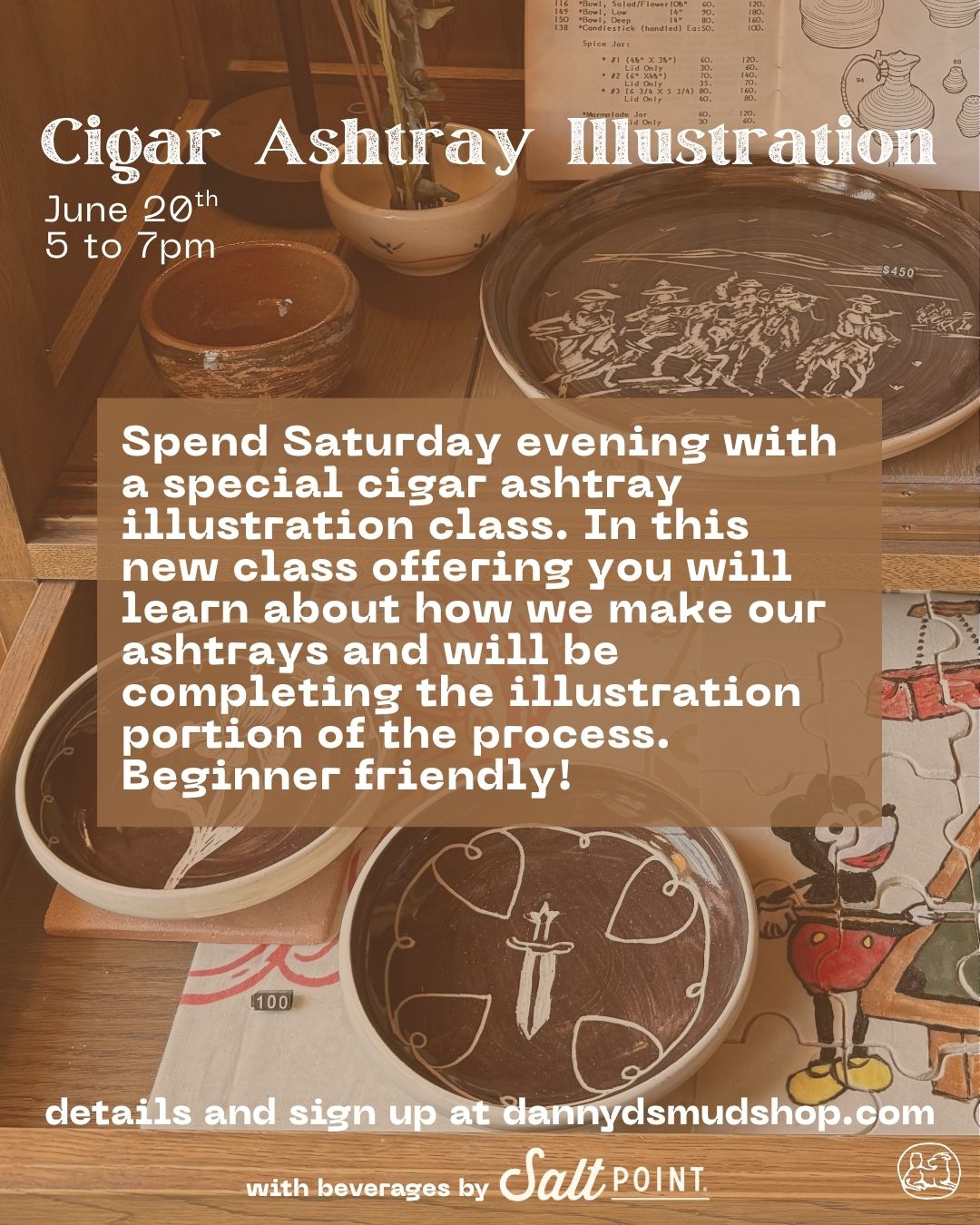 Cigar Ashtray Illustration - June 20th - 5-7pm